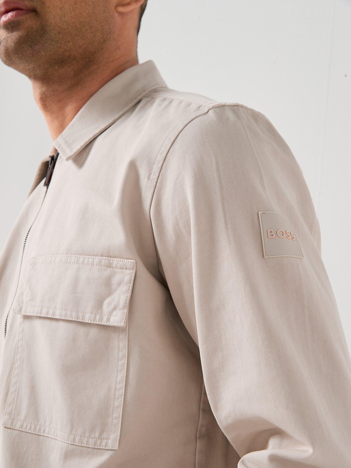 Image 4 of 6 of BOSS Lorum_m Cotton Twill Zip Overshirt - Grey