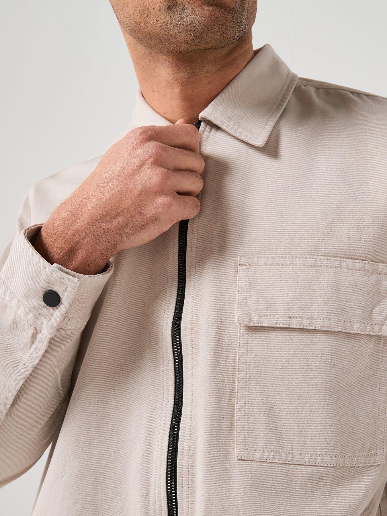 Image 5 of 6 of BOSS Lorum_m Cotton Twill Zip Overshirt - Grey