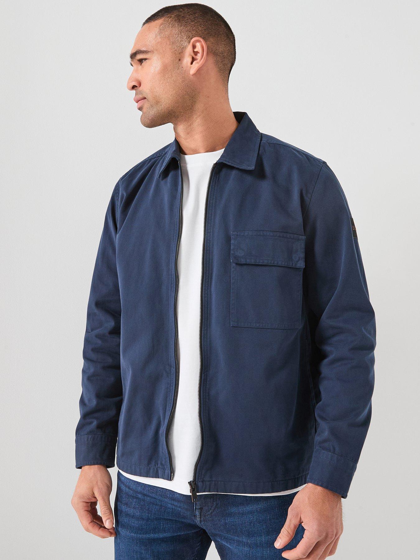 BOSS Cotton Twill Zip Overshirt - Blue