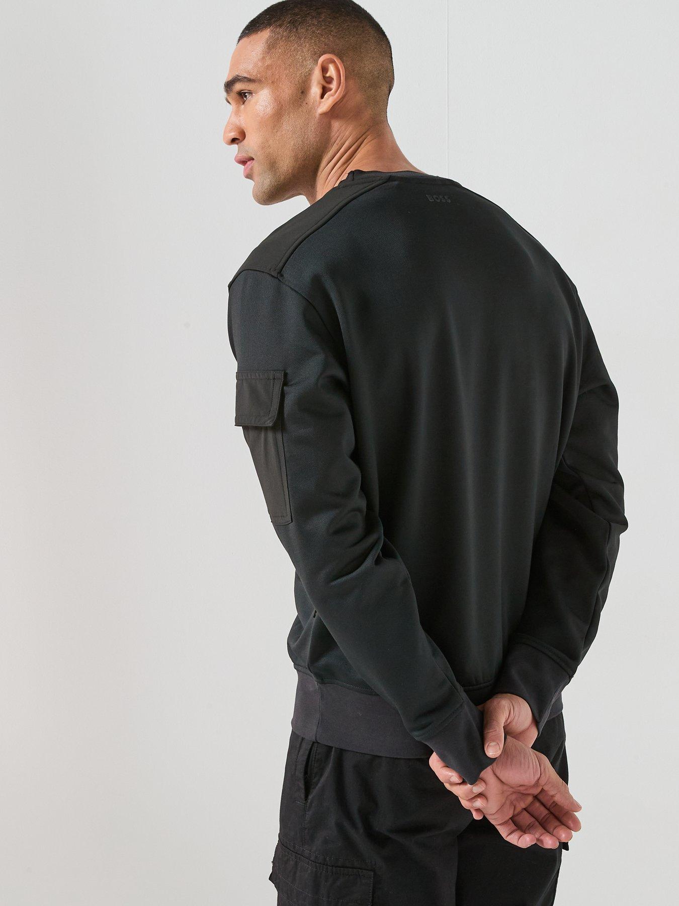 Image 2 of 6 of BOSS Arm Pocket Crew Sweatshirt - Black