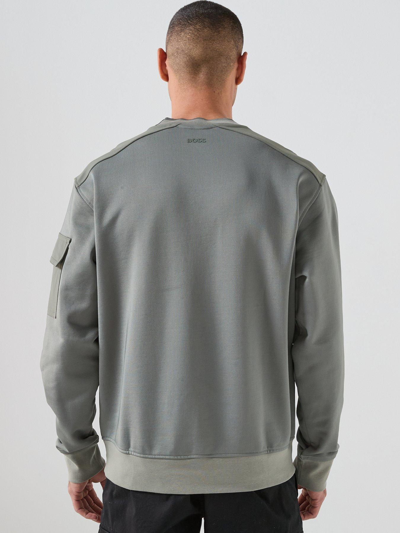 Image 2 of 6 of BOSS Arm Pocket Crew Sweatshirt - Grey