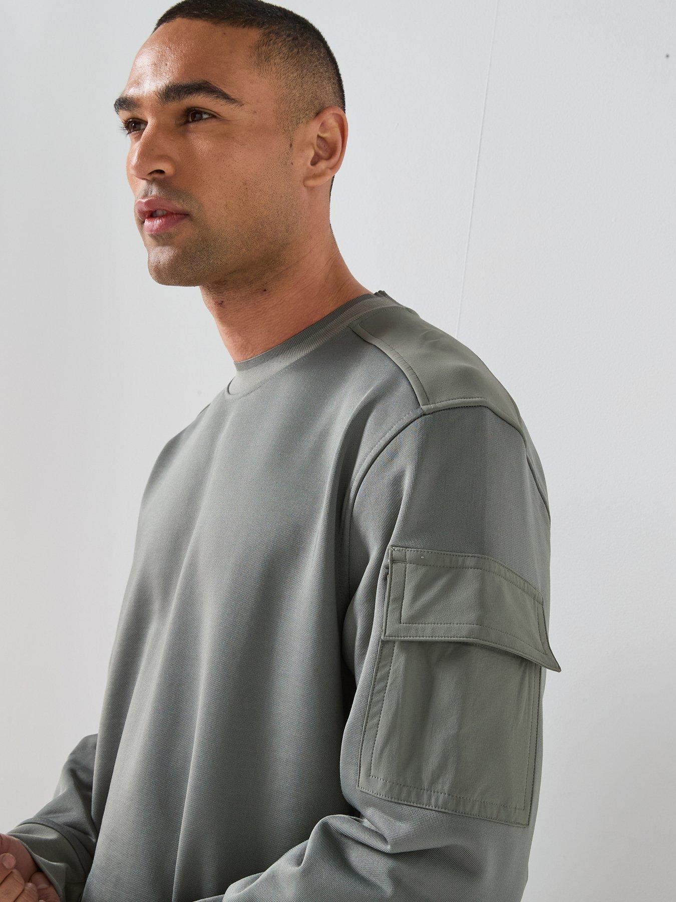 Image 4 of 6 of BOSS Arm Pocket Crew Sweatshirt - Grey