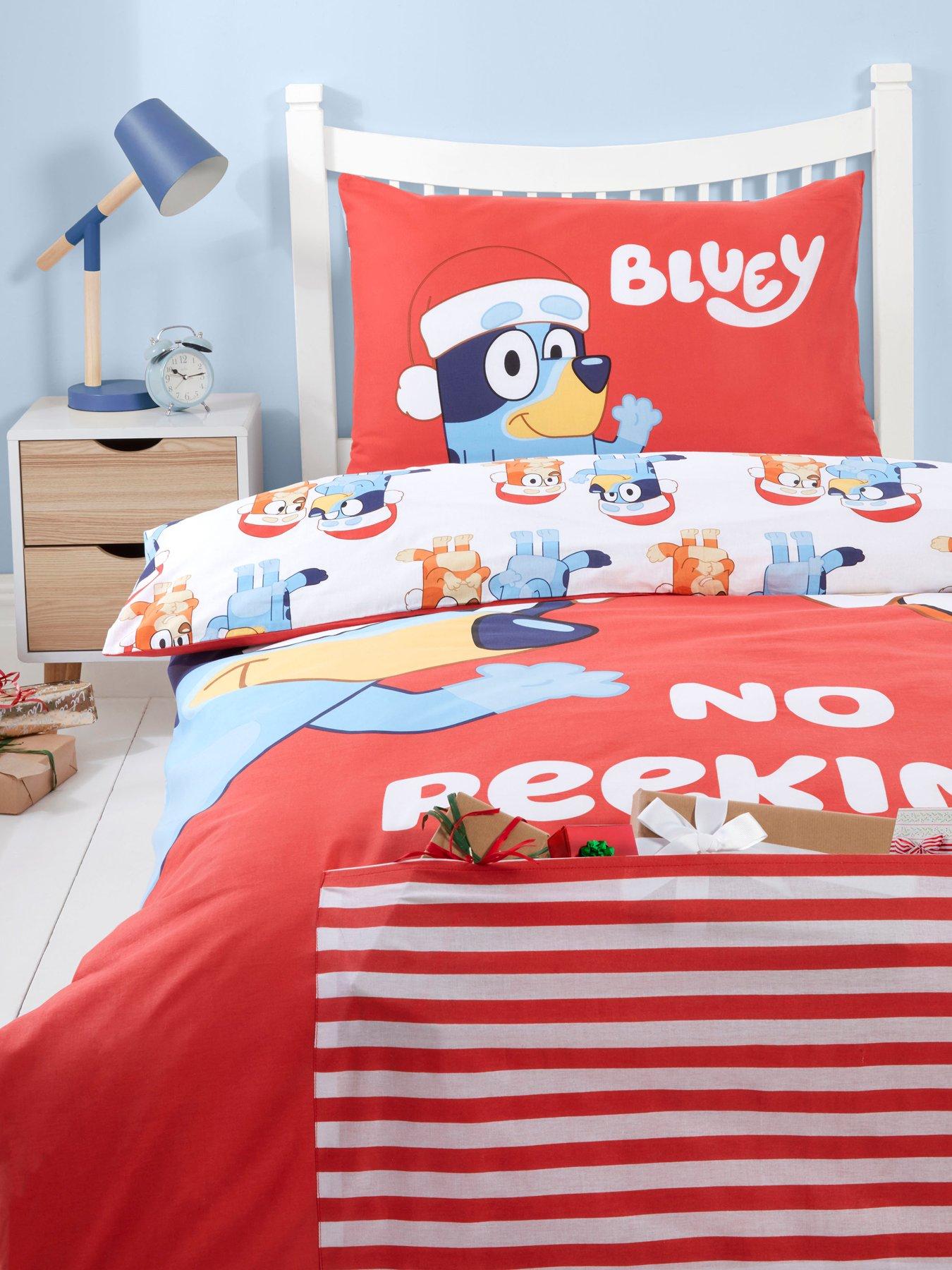 Bluey No Peeking Single Panel Christmas Duvet