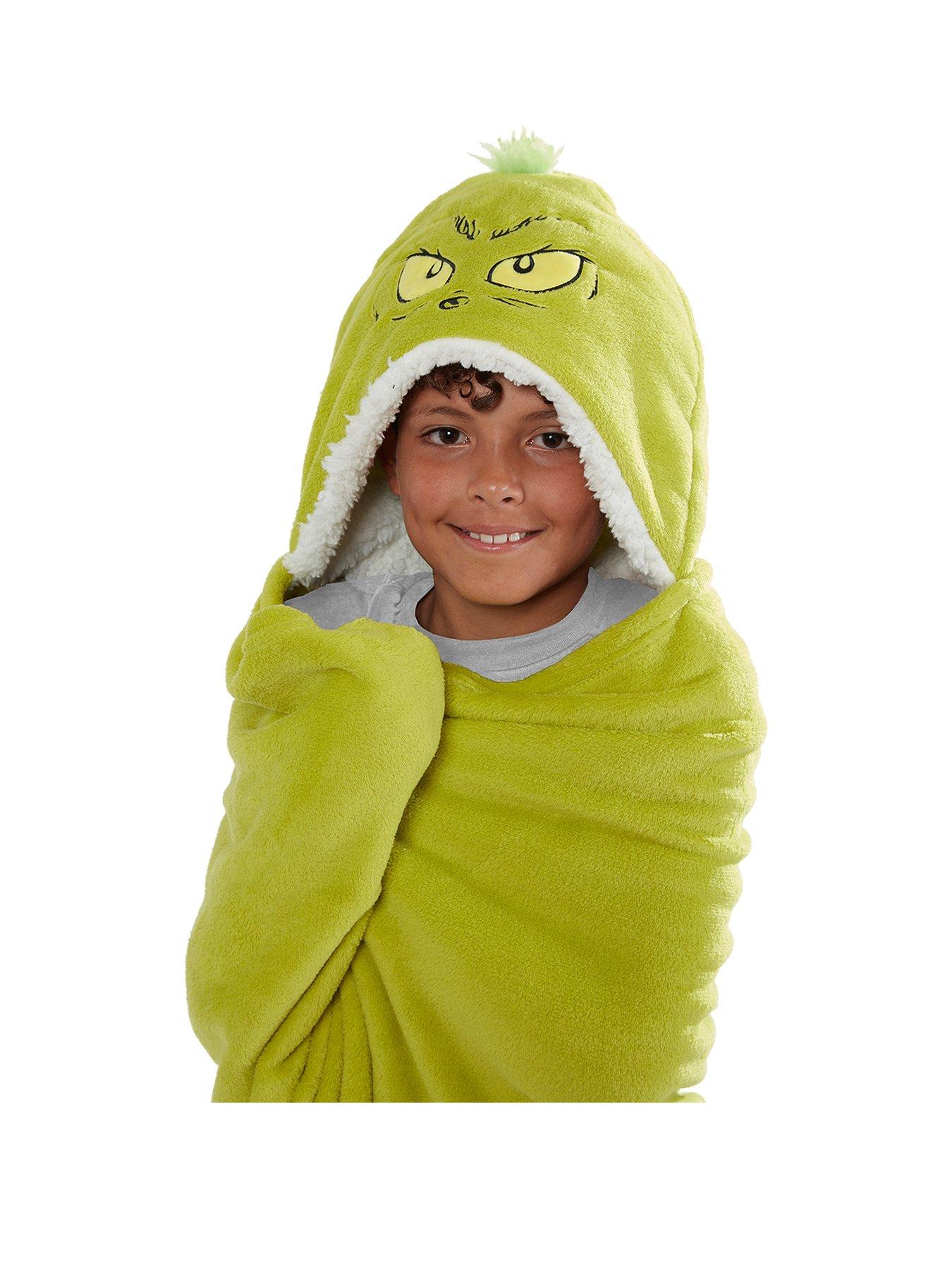 The Grinch Dress Up Coral Hooded Christmas Blanket 100X150Cm