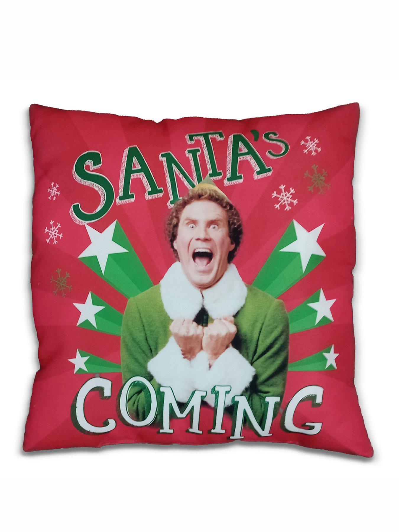 Elf Santa's Coming Square Christmas Cushion 35X35cm