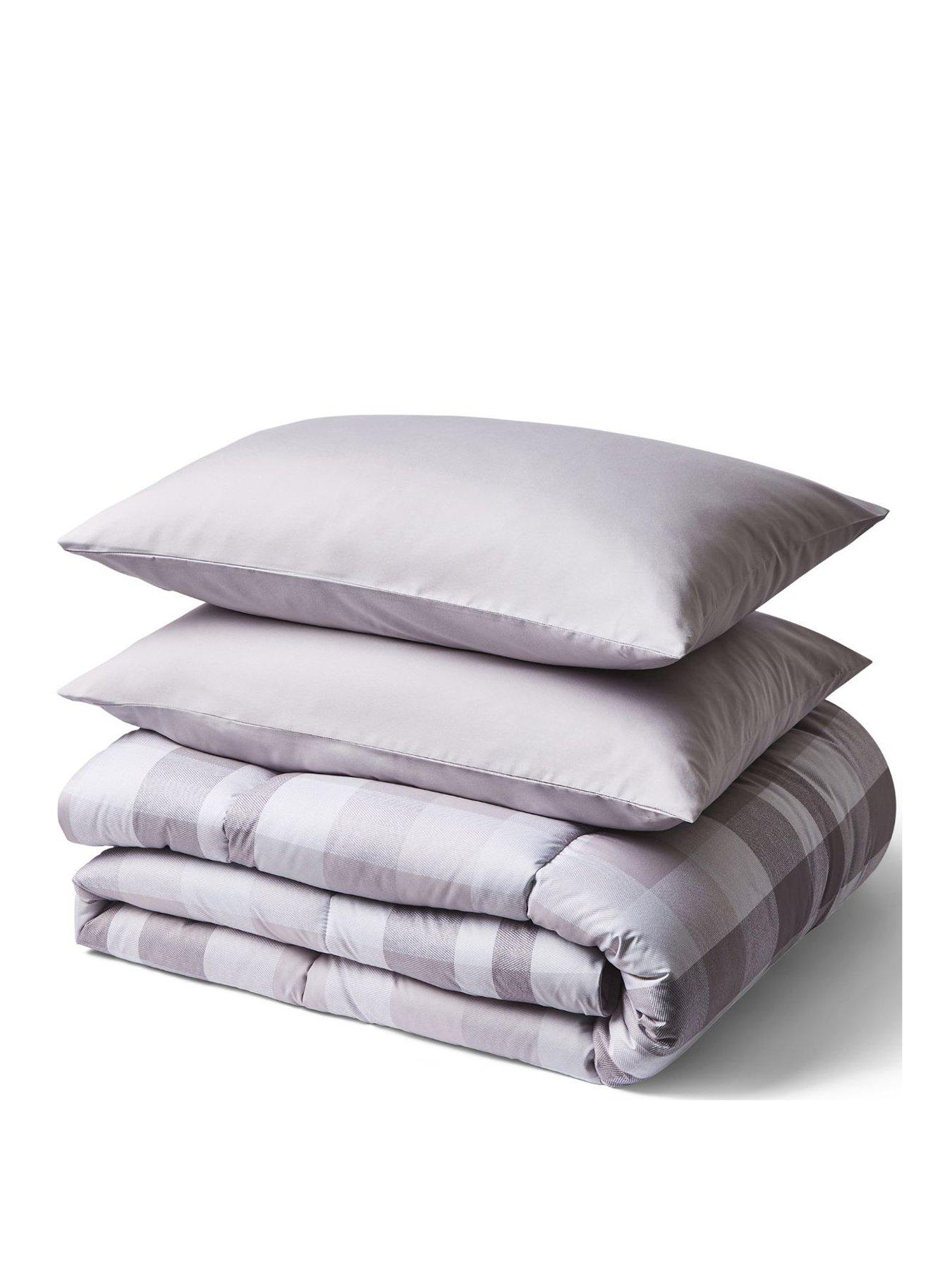 Image 2 of 5 of Night Lark Natural Check 10.5 Tog Coverless Duvet Set inlcudes Pillowcases - Natural