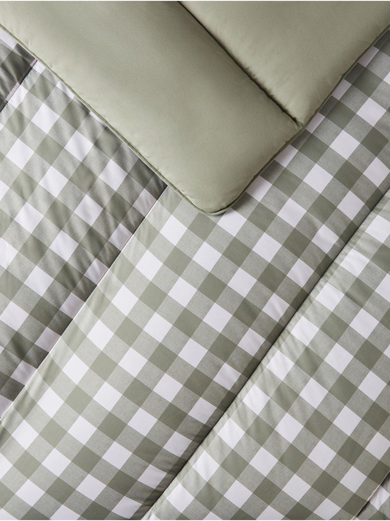 Image 4 of 5 of Night Lark Gingham Olive 10.5 Tog Coverless Duvet Set includes Pillowcases