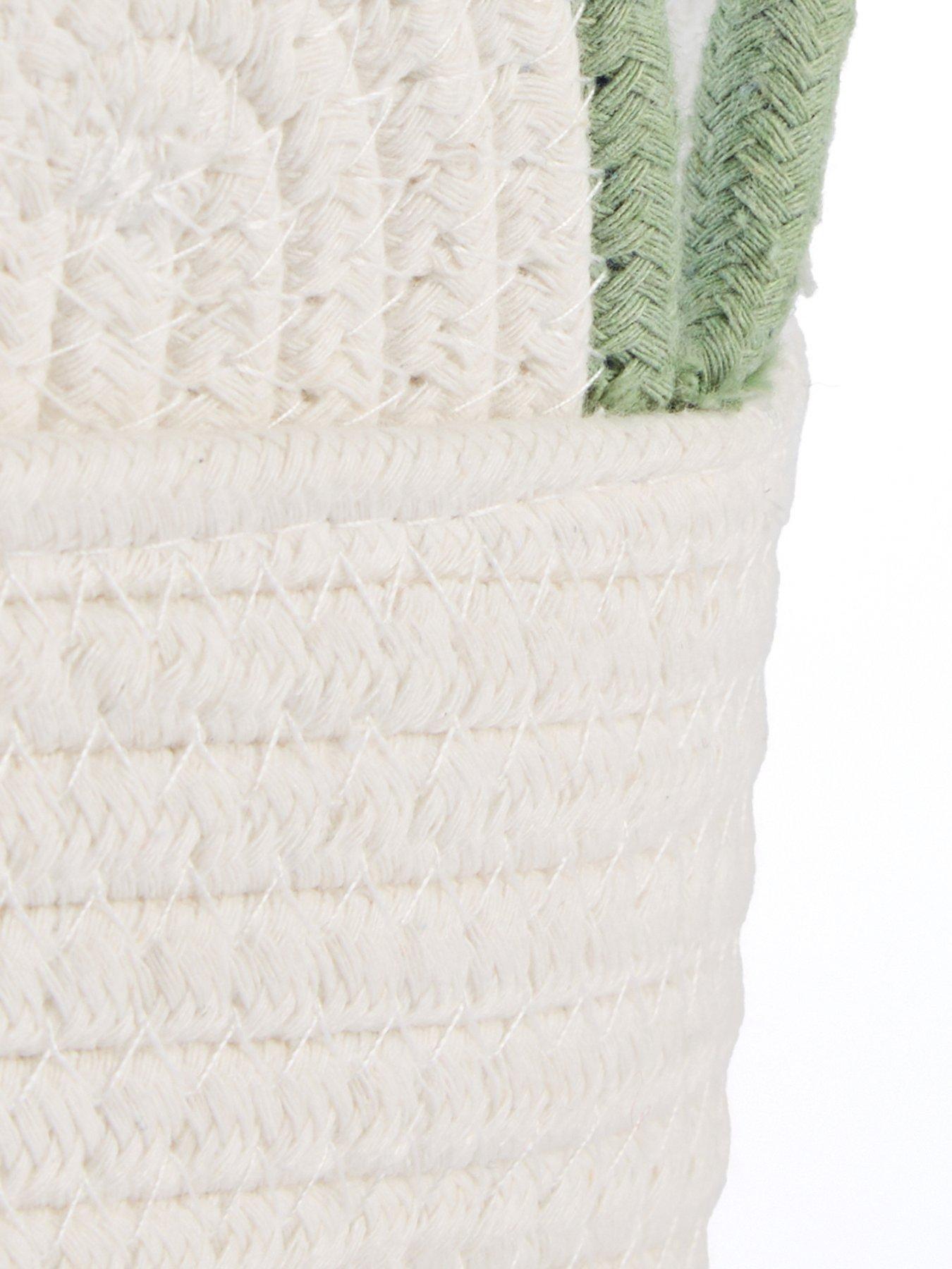 Image 3 of 5 of The Very Collection Green Scallop Edge Cotton Rope Storage Basket