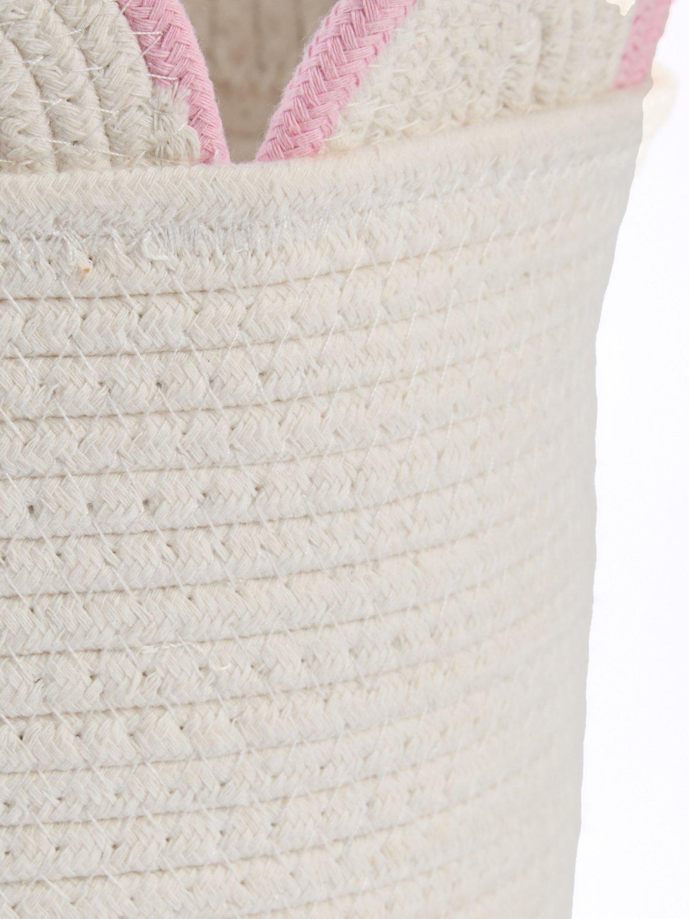 The Very Collection Pink Scallop Edge Cotton Rope Storage Basket | Very