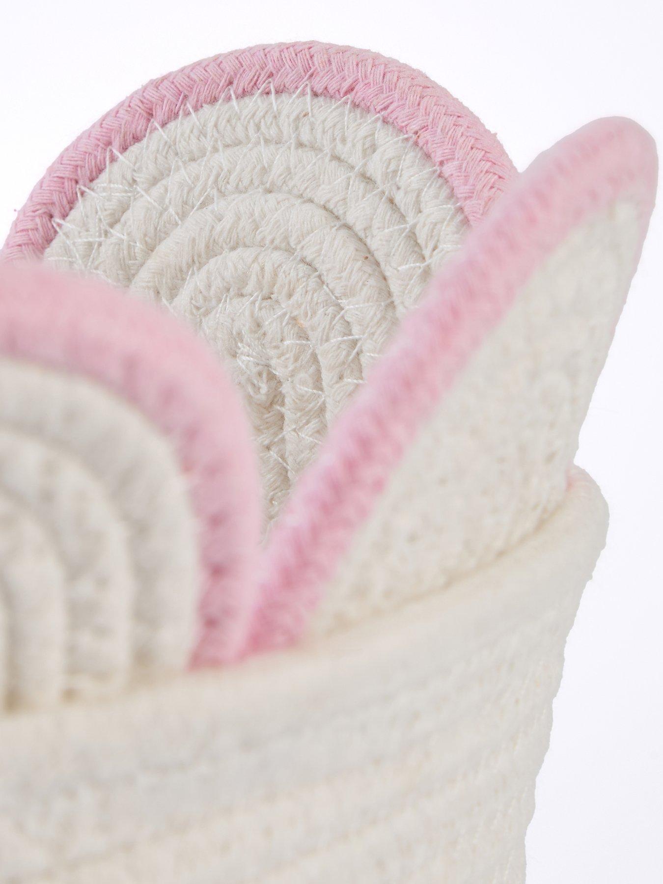 The Very Collection Pink Scallop Edge Cotton Rope Storage Basket | Very