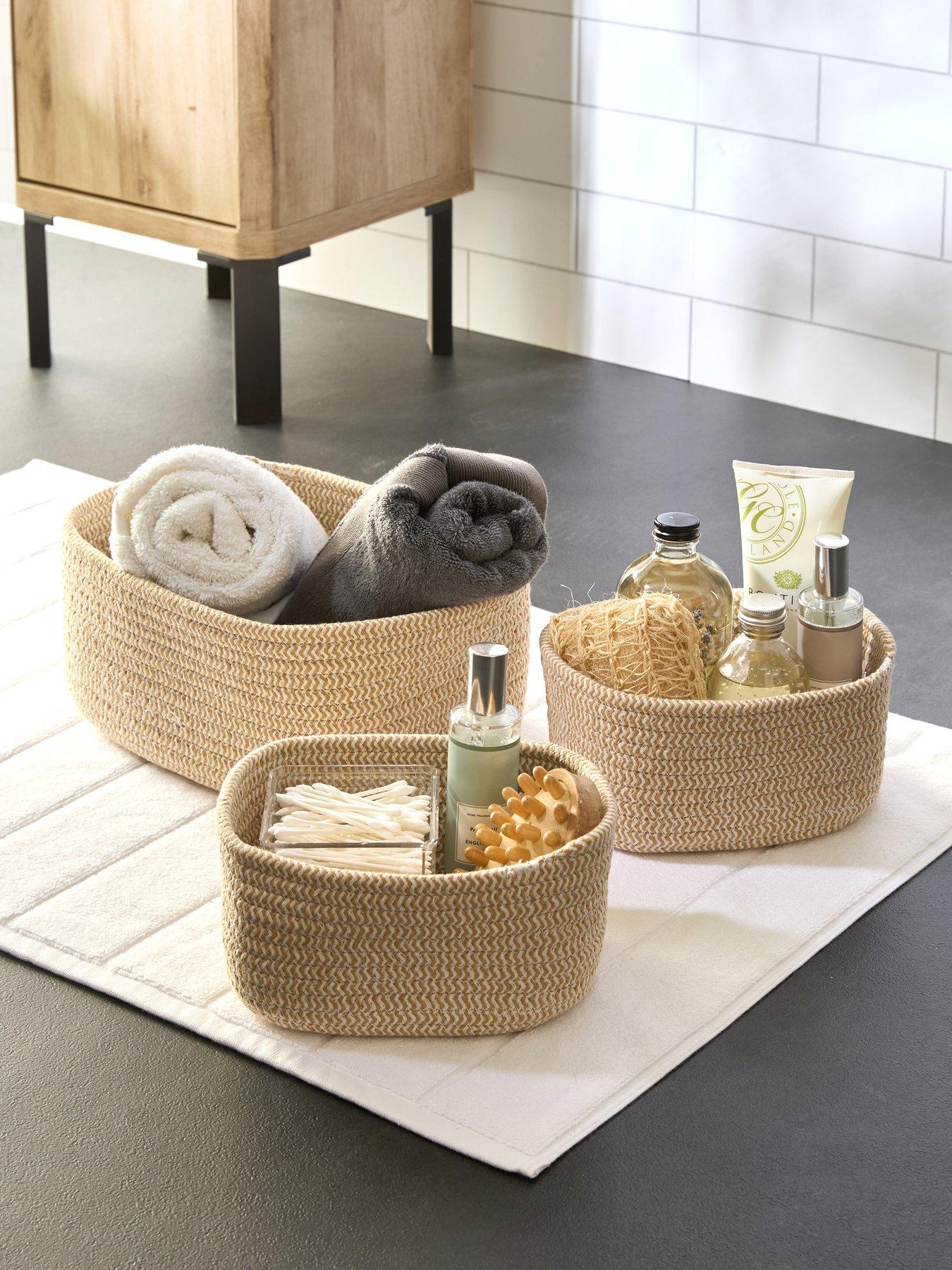 The Very Collection Set Of 3 Natural Cotton Rope Storage Baskets