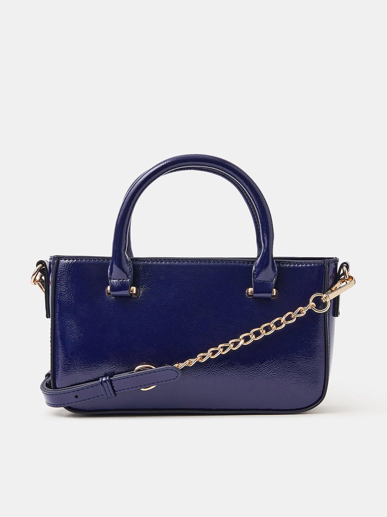 undefined Patent Crossbody Handbag - Navy