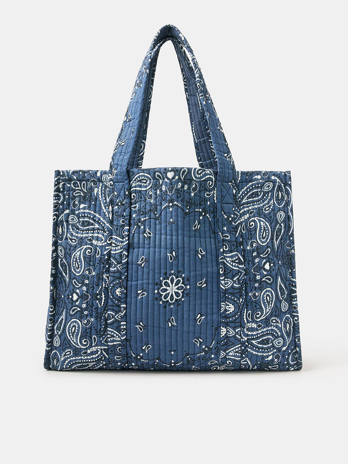 undefined Paisley Print Quilted Shopper Bag - Blue