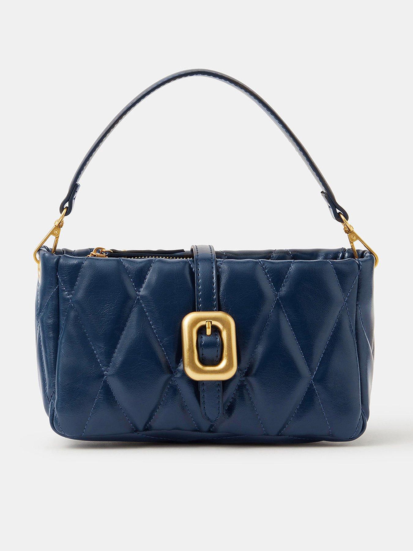undefined Chunky Quilted Crossbody Bag - Navy