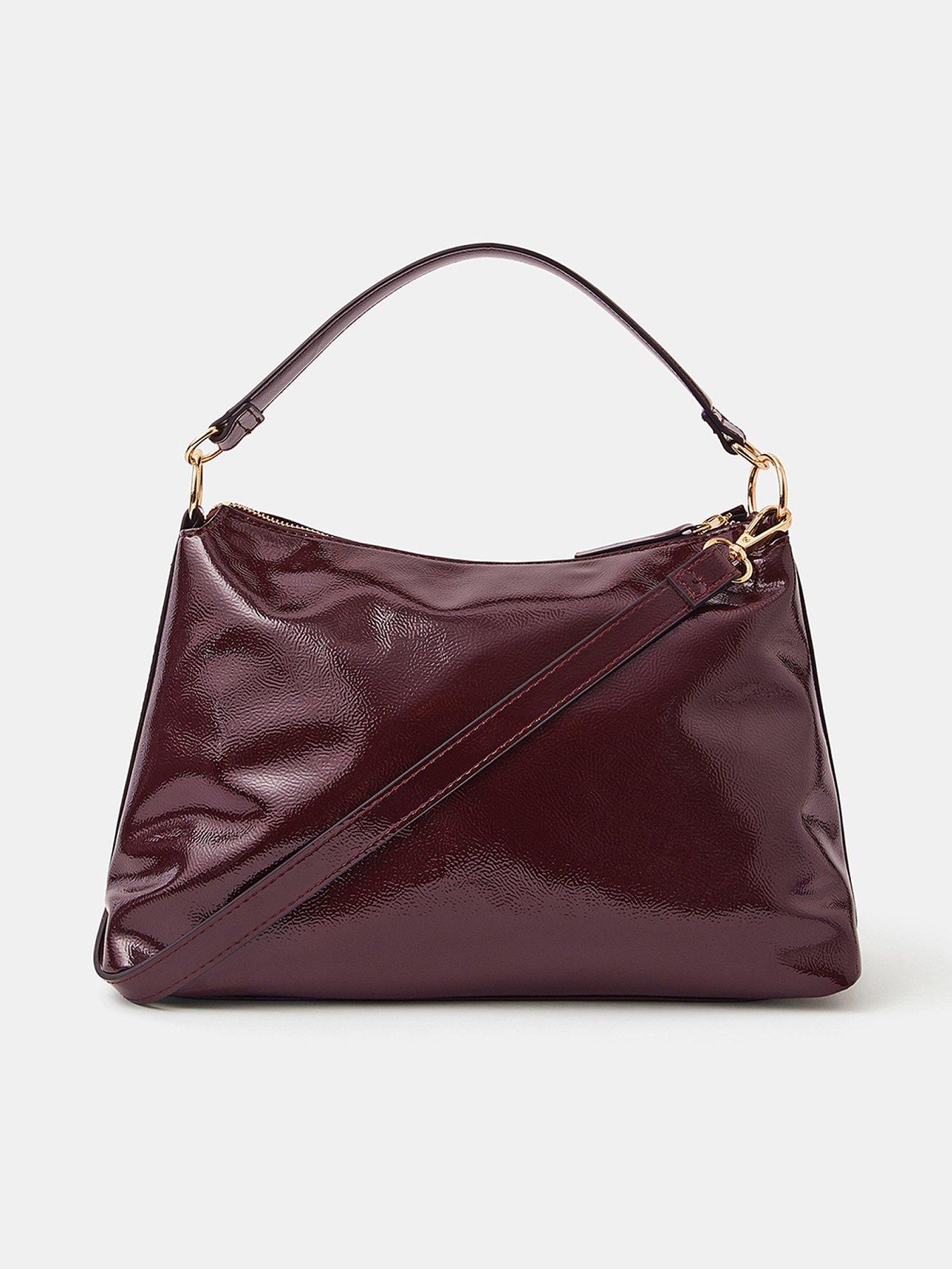 undefined Slouchy Patent Handbag - Red