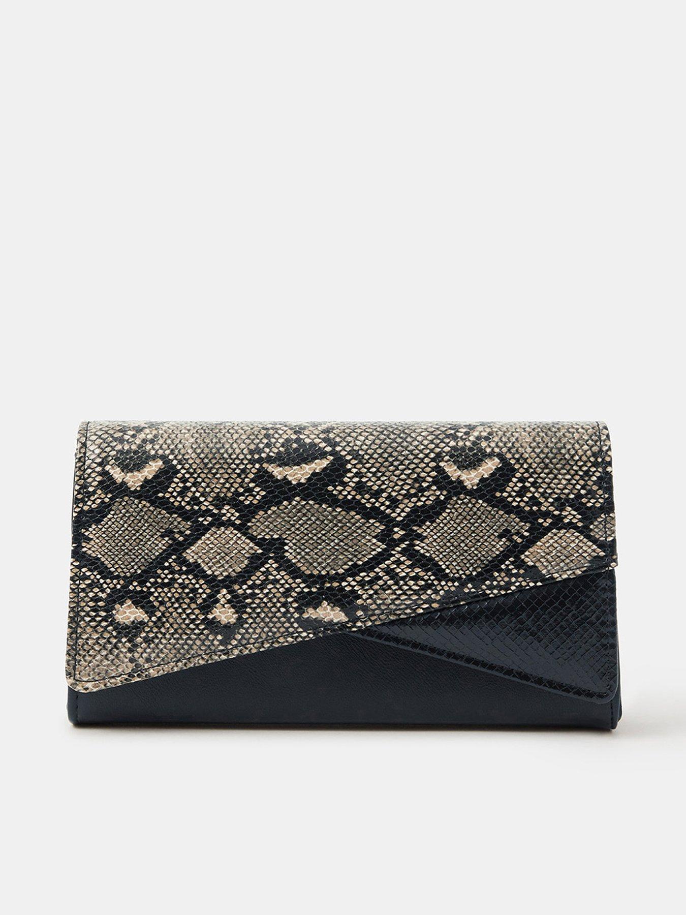 Accessorize Faux Snakeskin Wristlet Clutch Bag - Multi