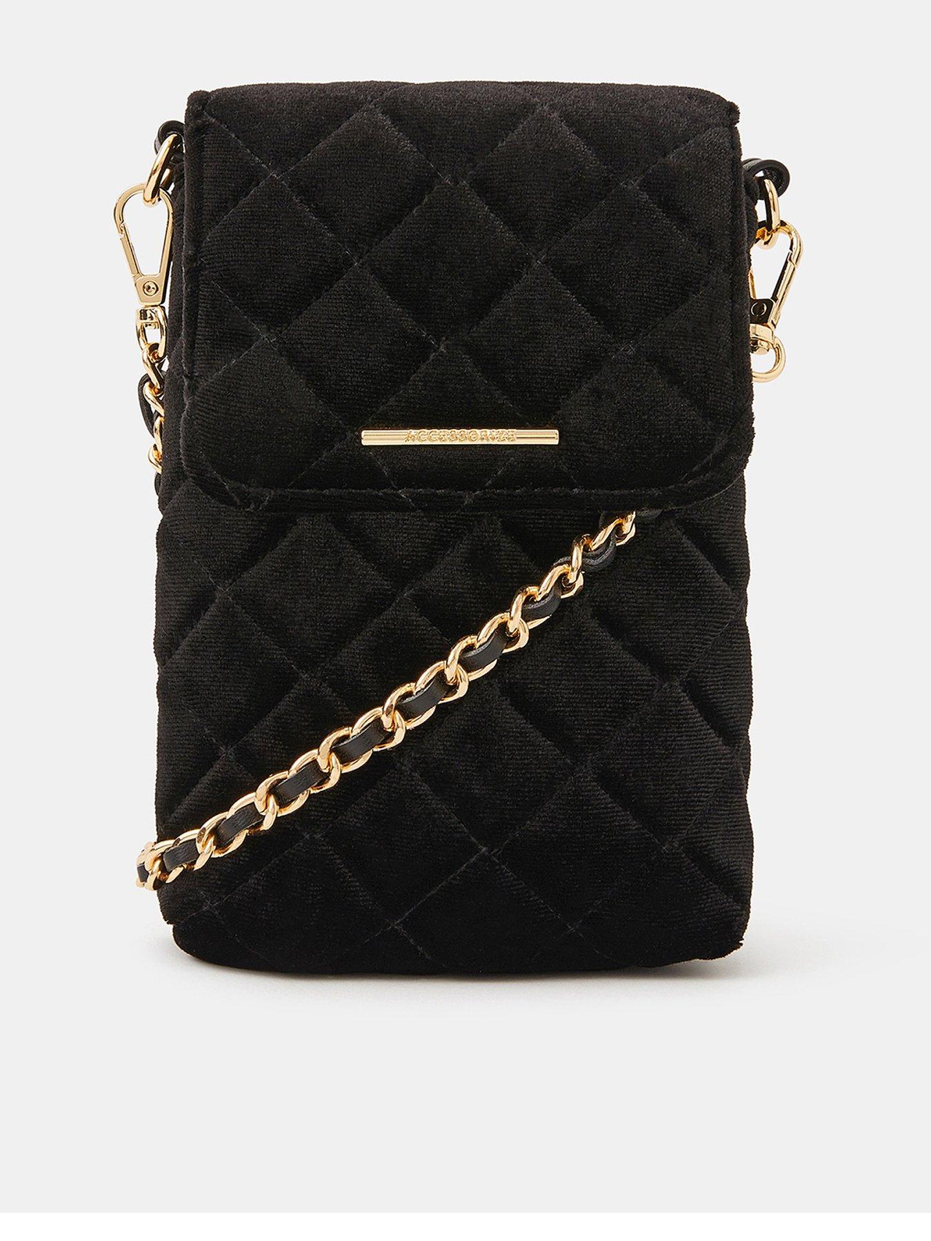 undefined Quilted Phone Bag - Black