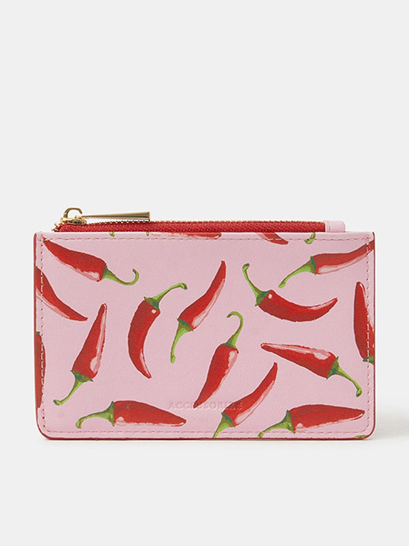 MINI チリレッド ハードシェルキャリーカート Accessorize Chilli Print Card Holder - Pink | Very
