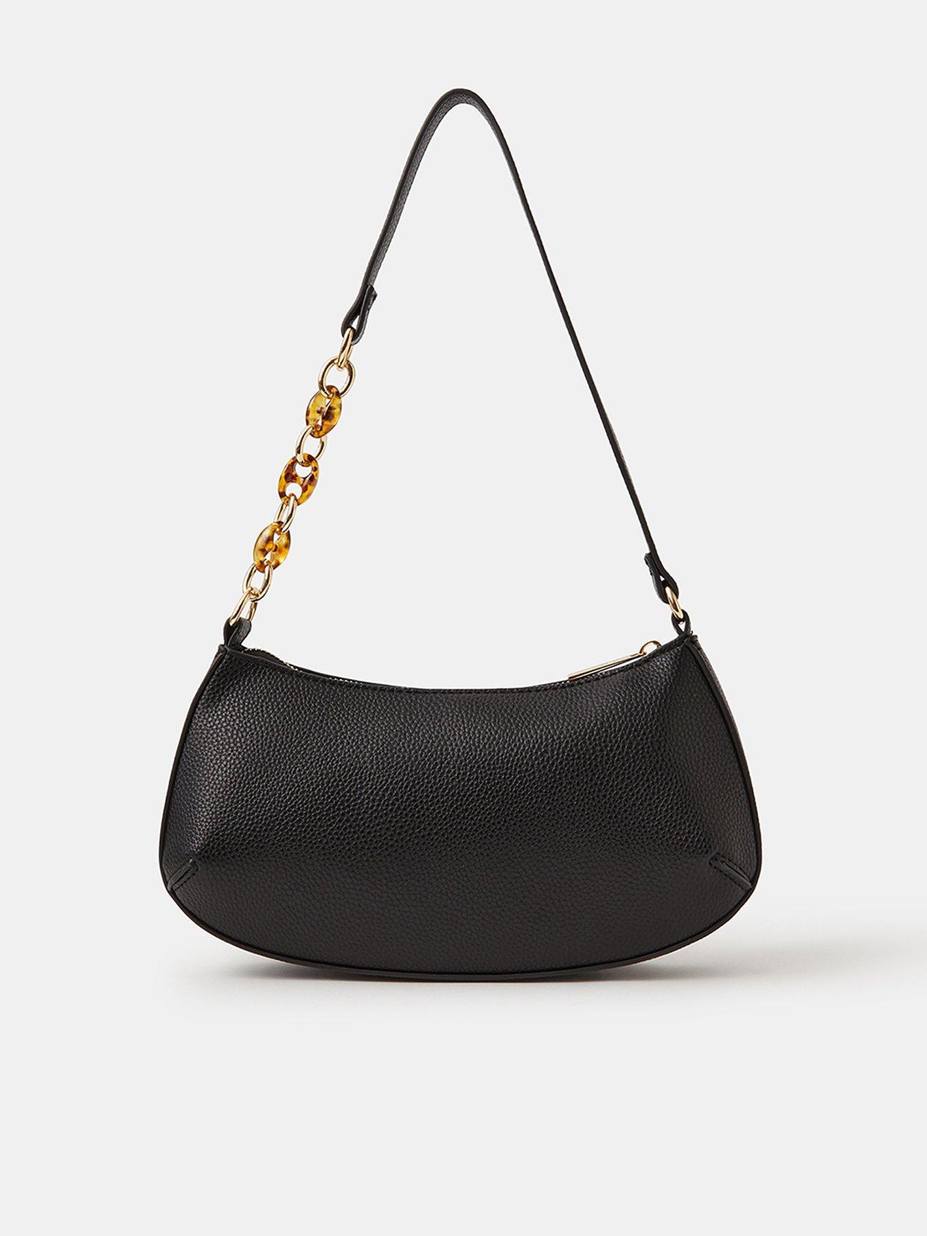Accessorize Resin Chain Strap Shoulder Bag - Black