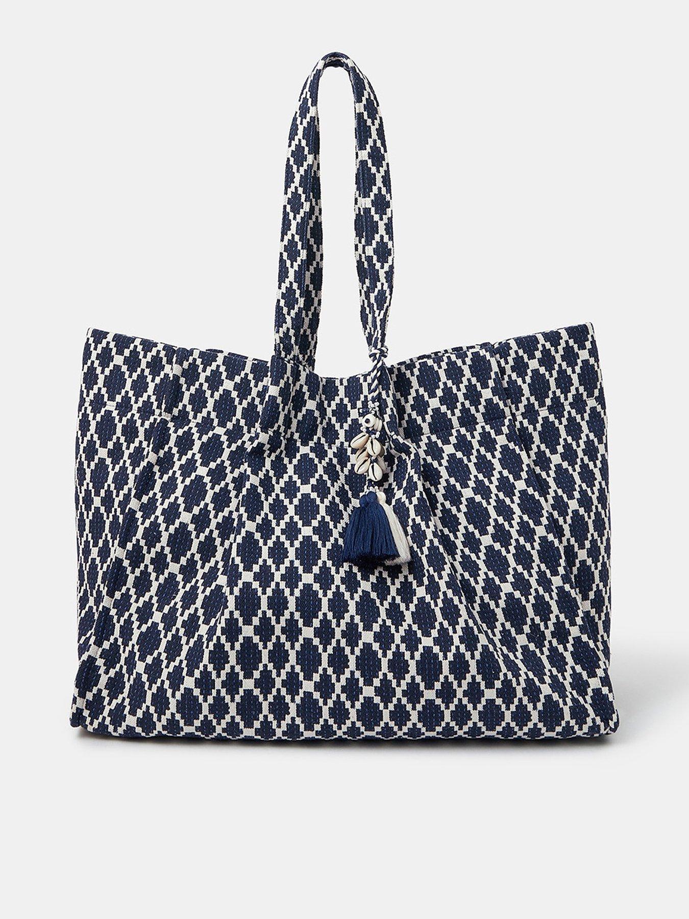 undefined Geometric Tote Bag - Navy