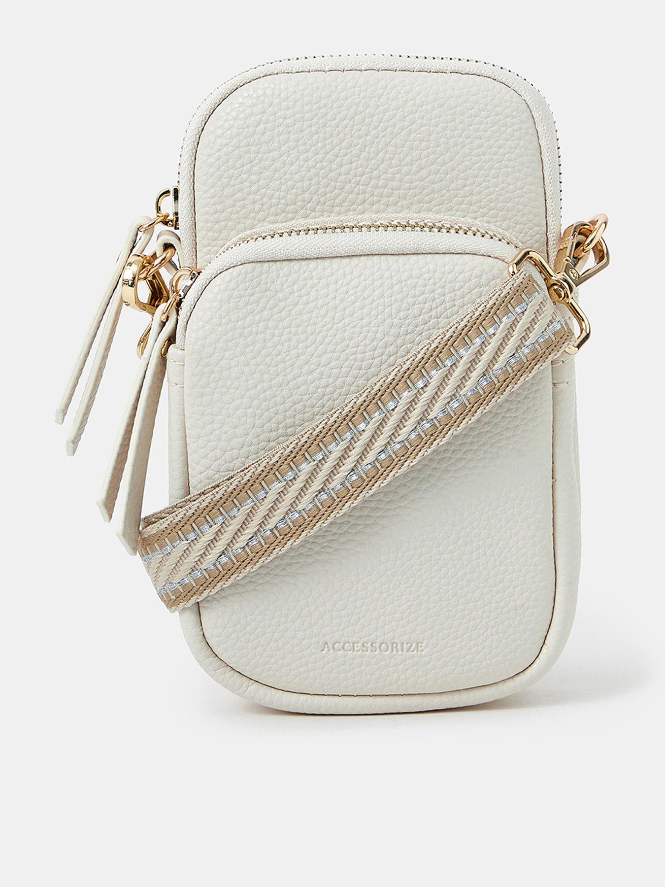 undefined Webbing Strap Phone Bag - Cream