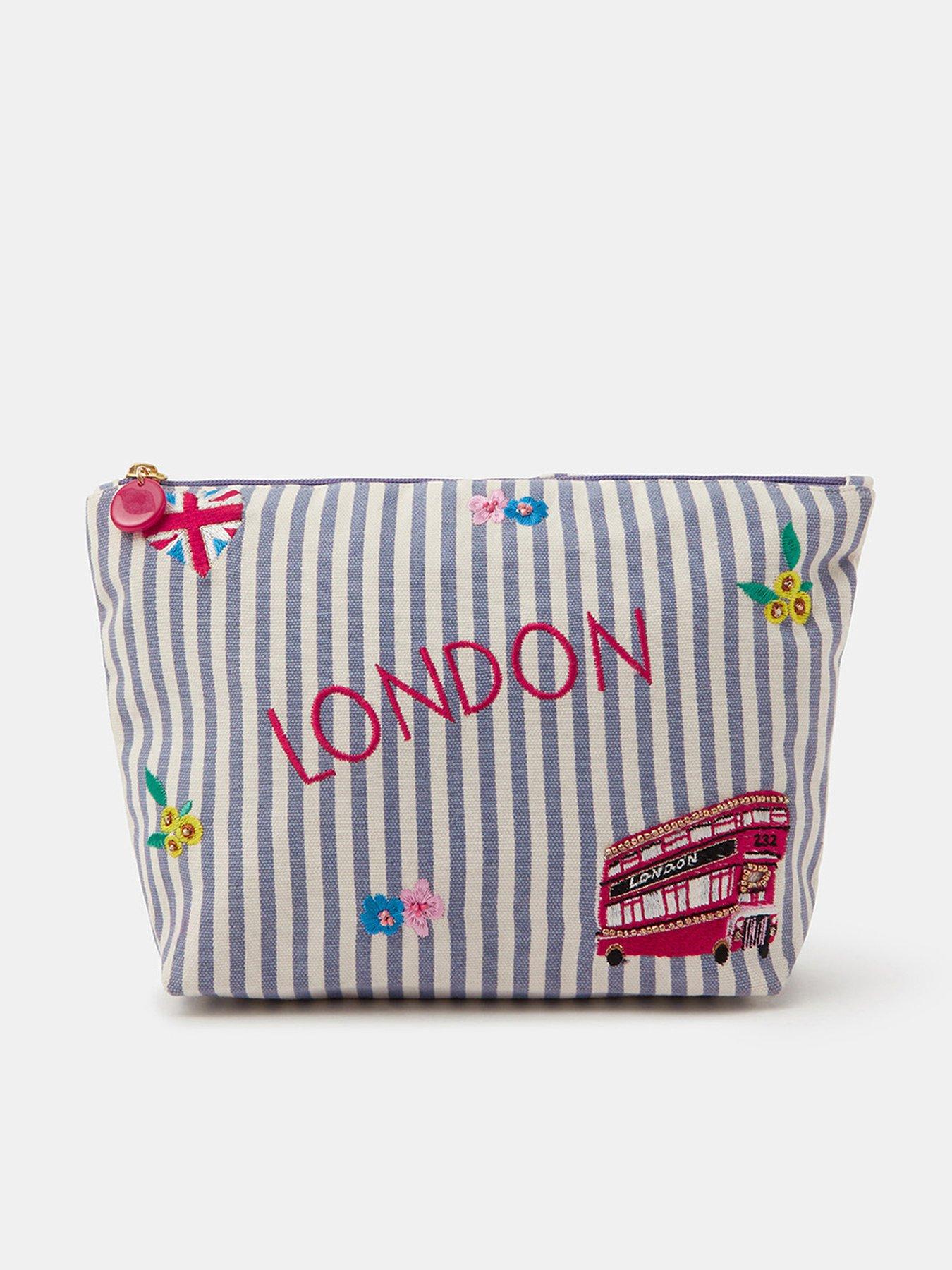 undefined London Stripe Make Up Bag - Blue