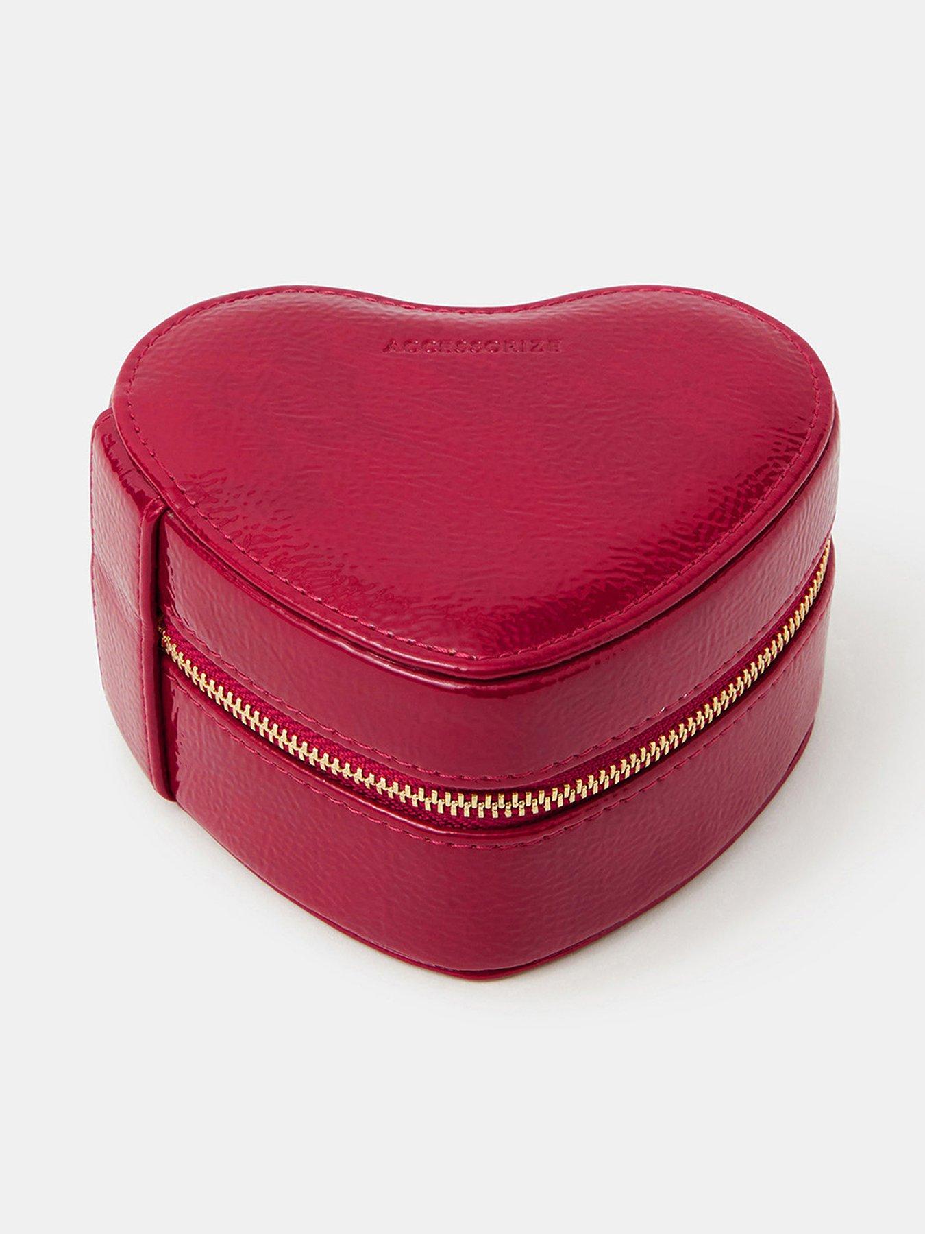 undefined Heart Travel Jewellery Box - Red