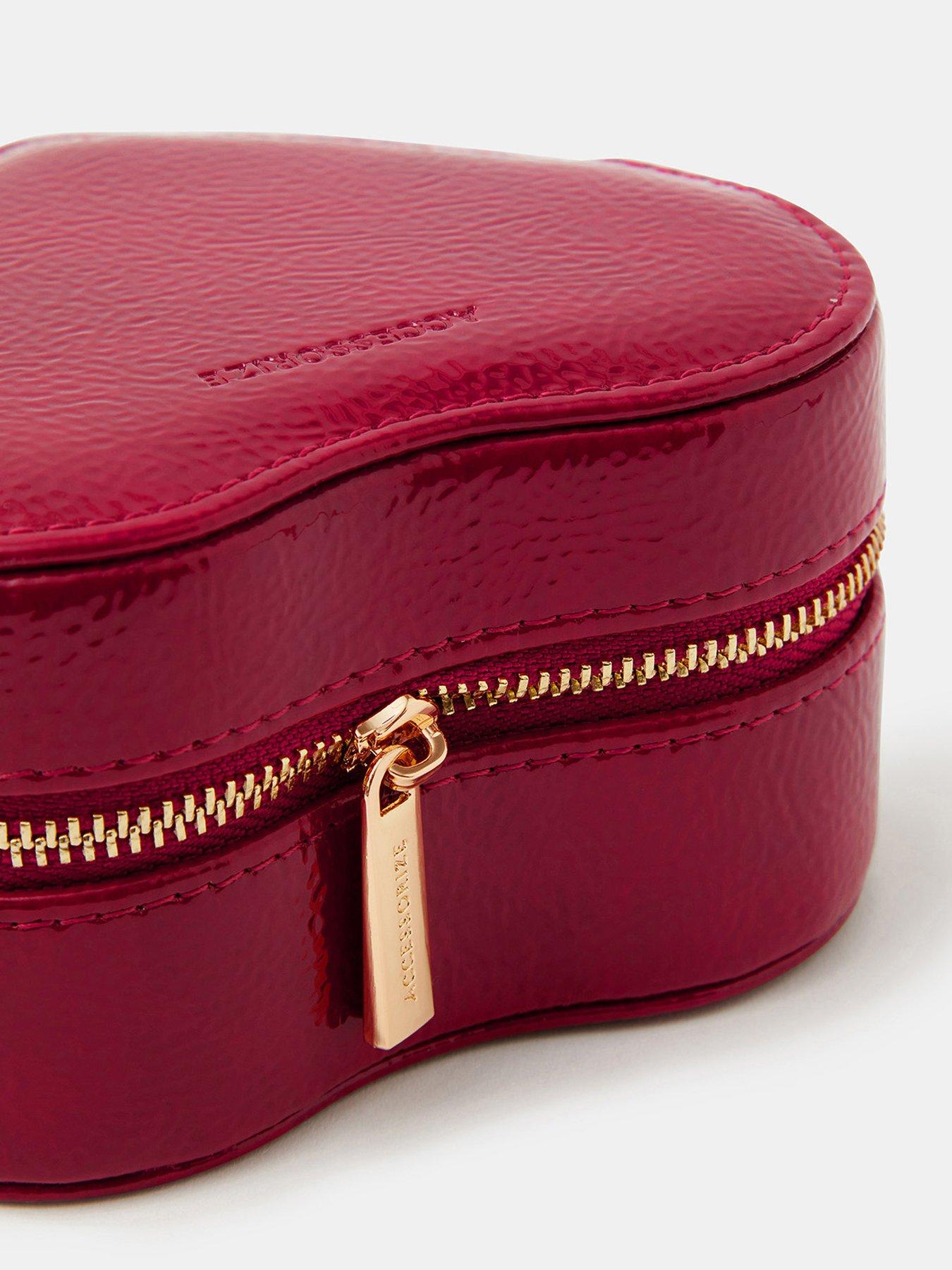 Image 3 of 3 of Accessorize Heart Travel Jewellery Box - Red