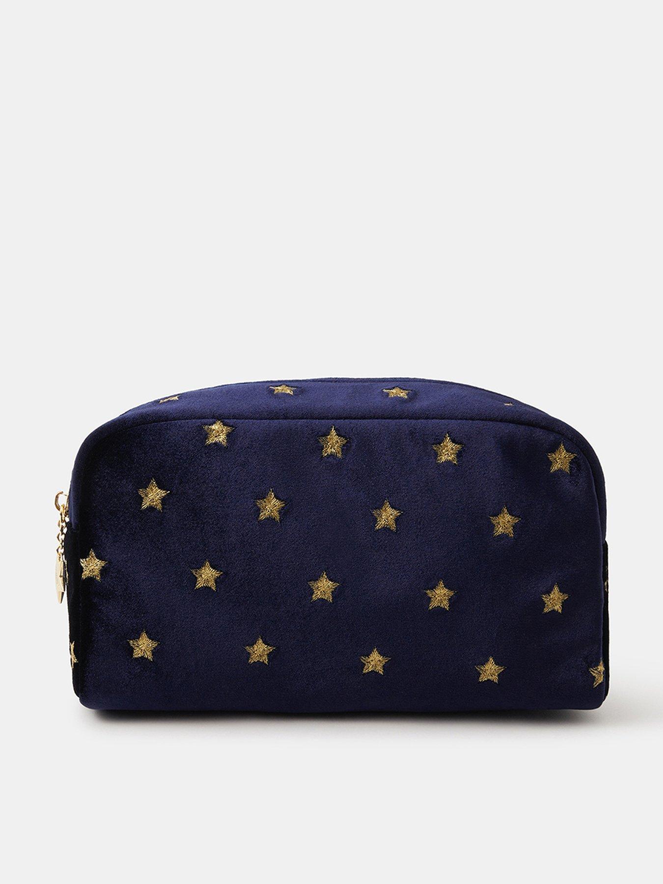 Accessorize Star Embroidered Make Up Bag - Navy