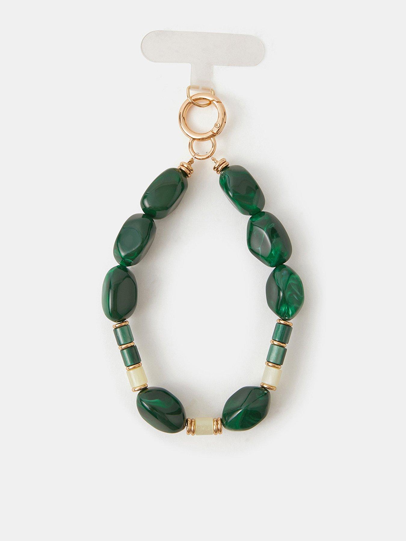 undefined Chunky Bead Phone Wrist Strap - Green
