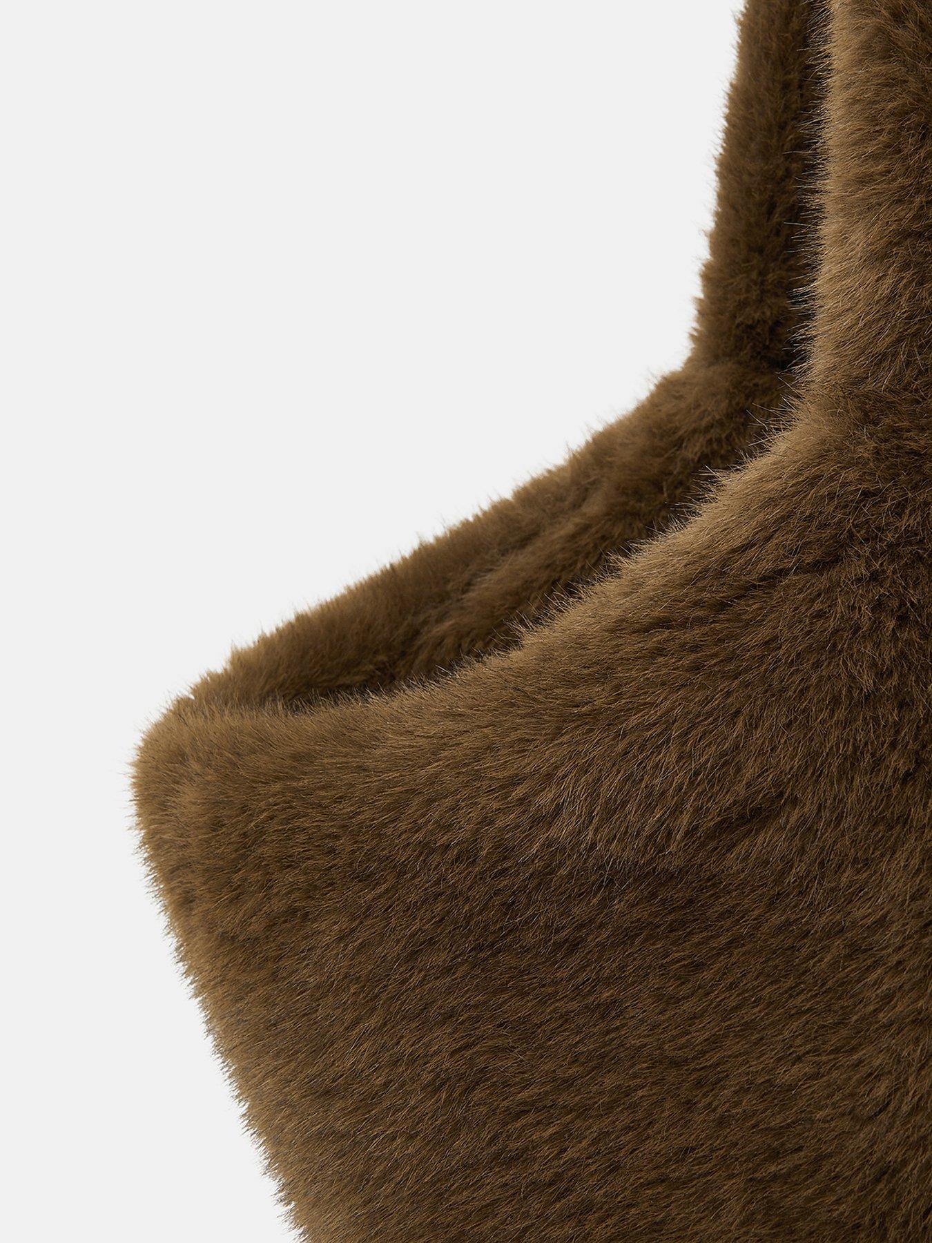 Image 3 of 4 of Accessorize Faux Fur Shopper Bag - Brown
