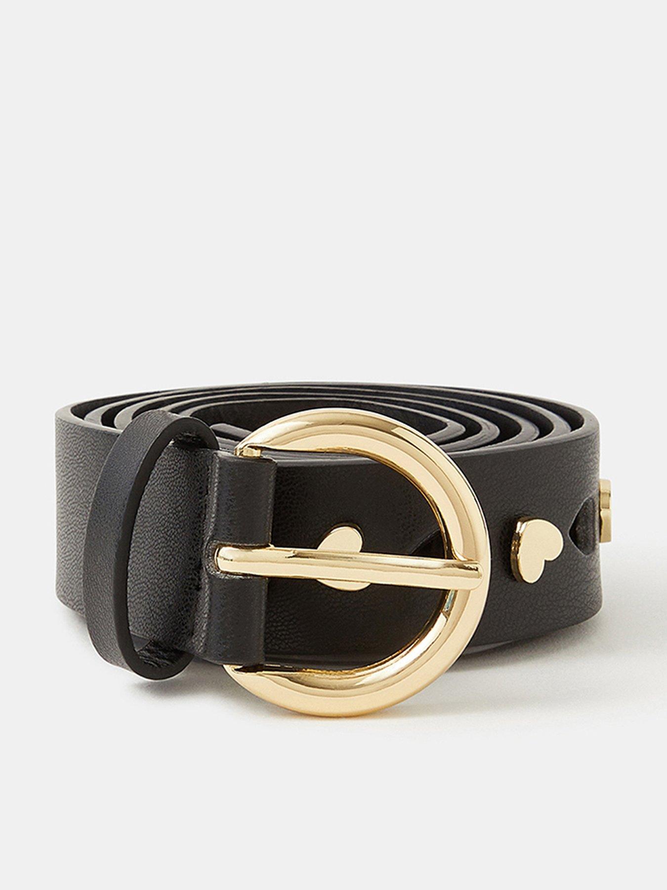 Accessorize Heart Stud Belt - Black