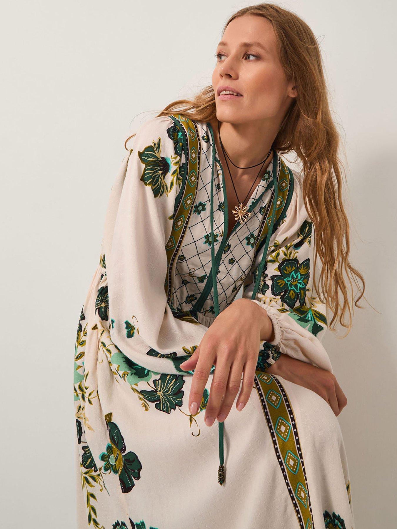 undefined Zenya Print Dress - Green