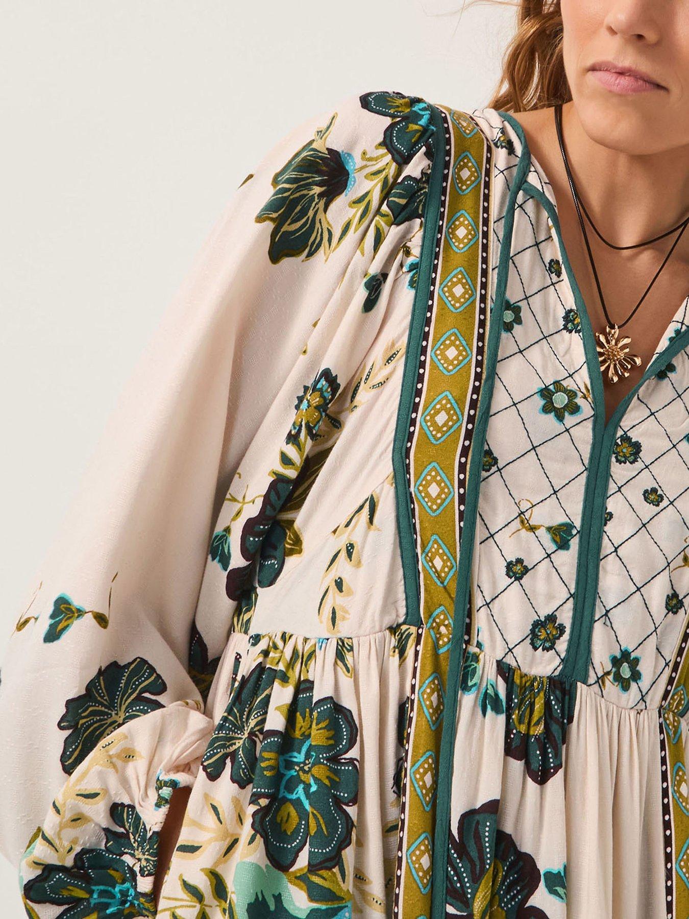 Image 4 of 4 of Monsoon Zenya Print Dress - Green