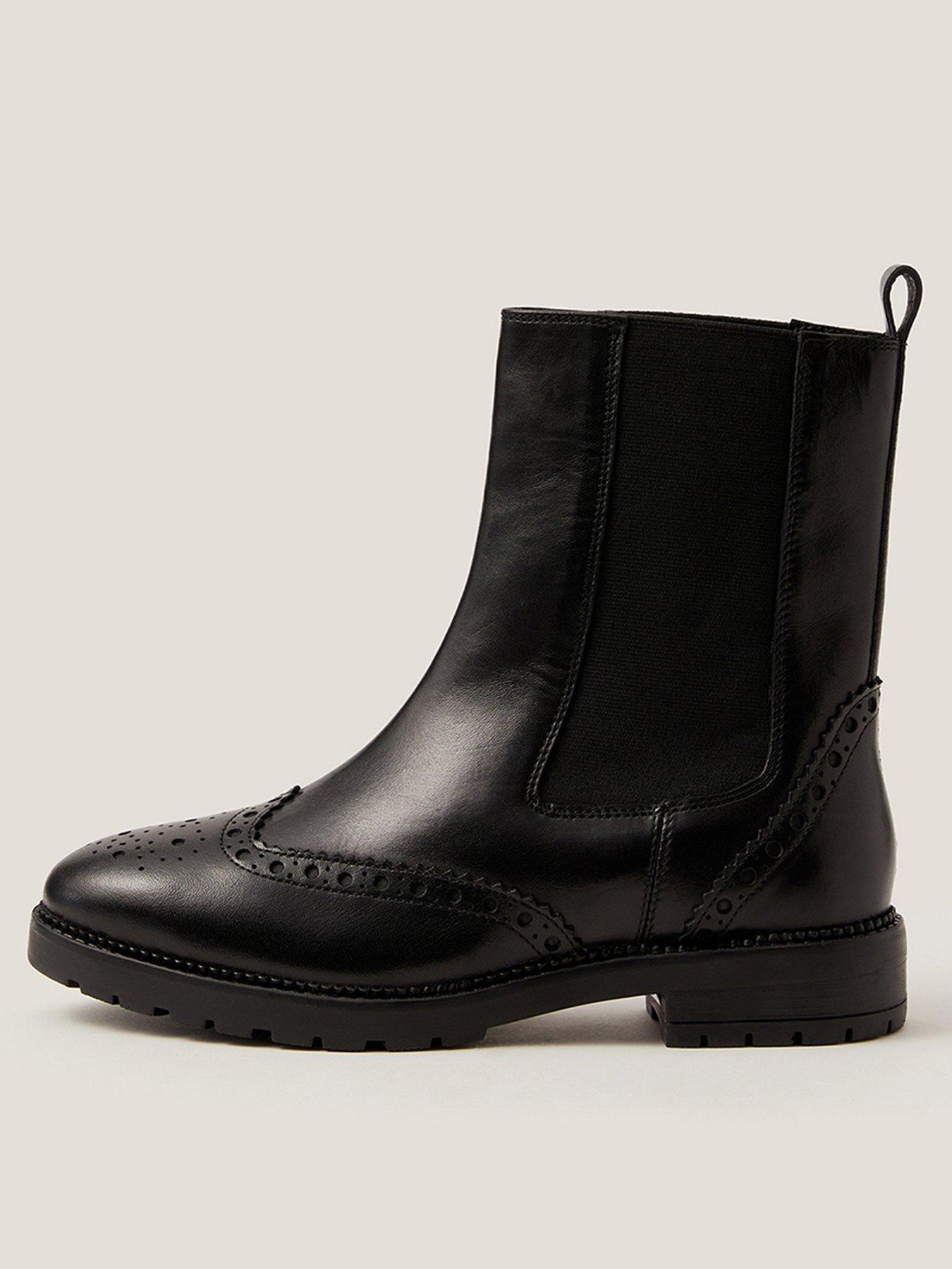 undefined Eli Brogue Ankle Boot - Black