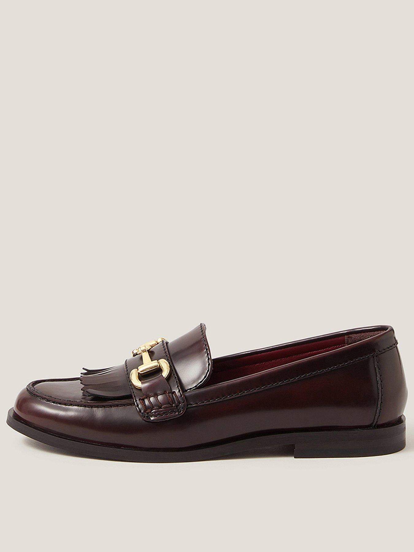 Monsoon Britt Fringe Loafer - Burgundy Red