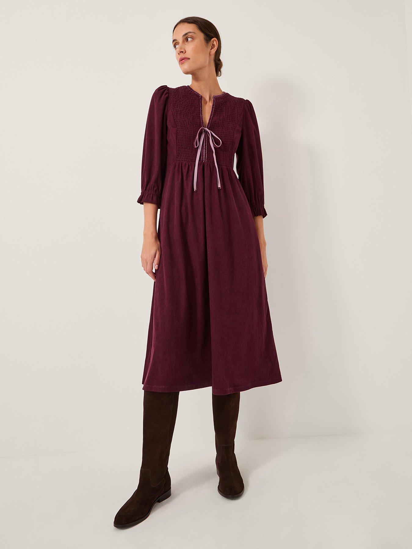 Monsoon Sara Stretch Cord Dress Red Very