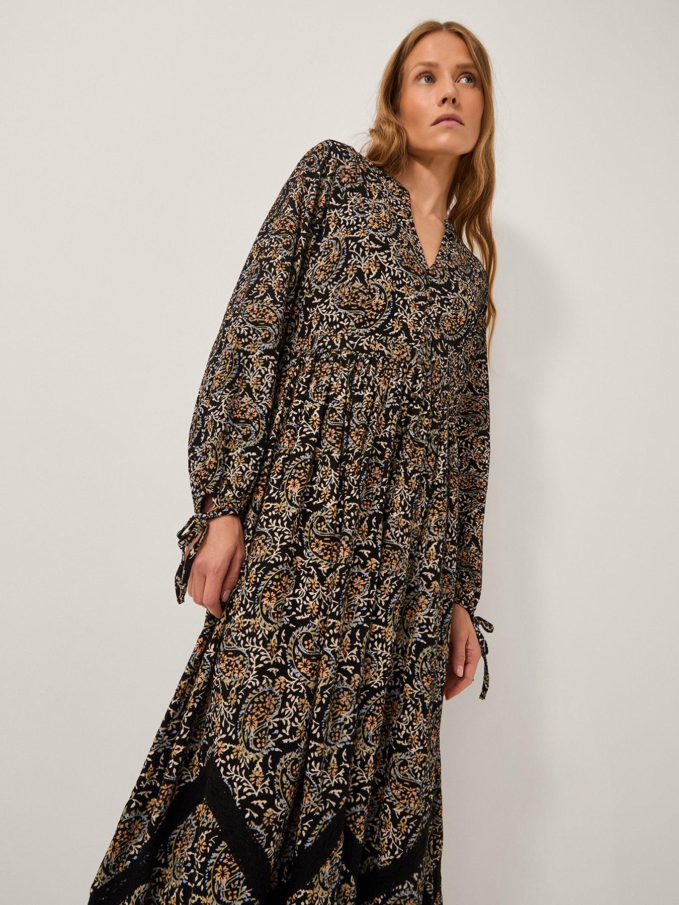 Monsoon Mabel Print Jersey Dress Navy Very
