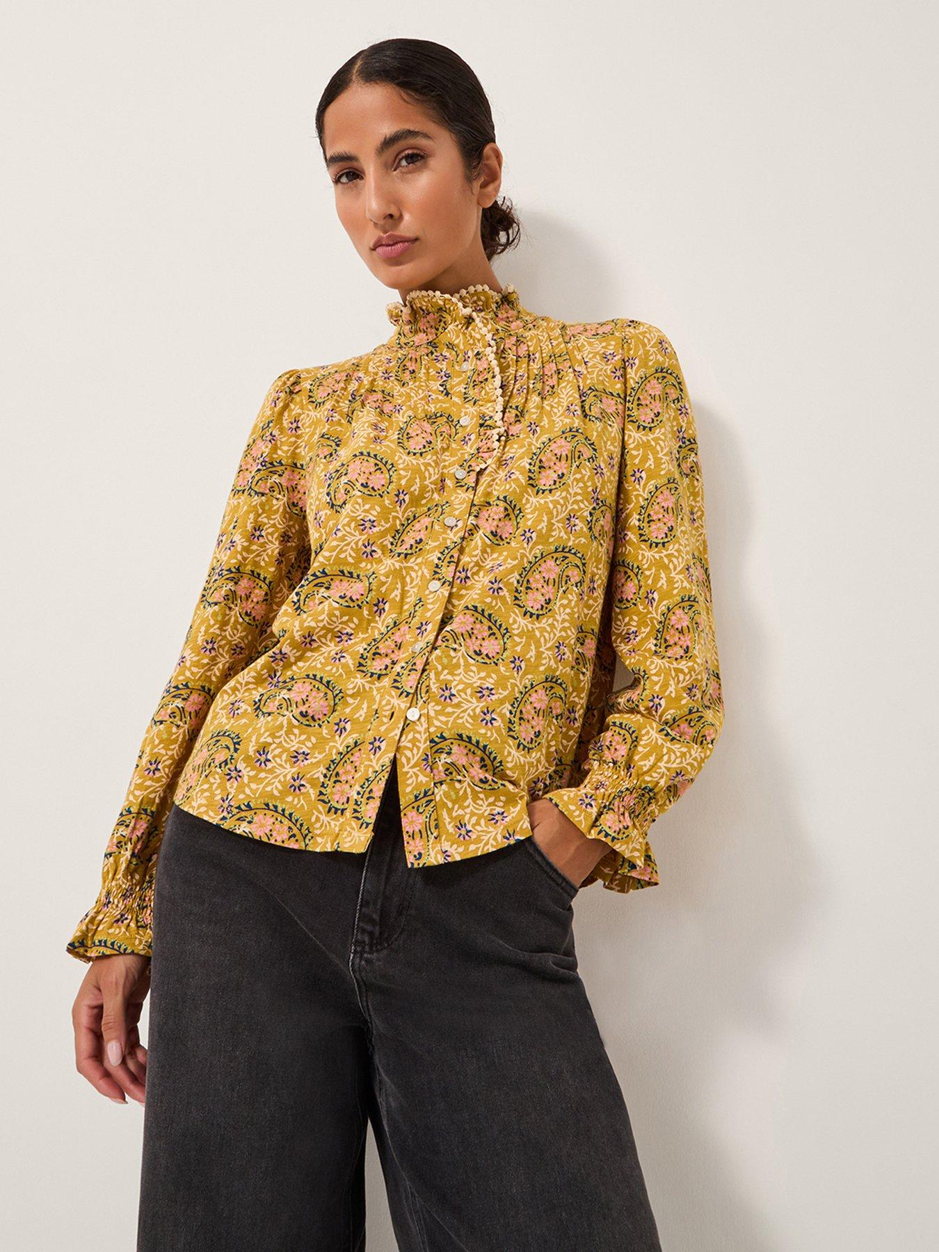 Monsoon Mabel Print Jersey Top - Orange