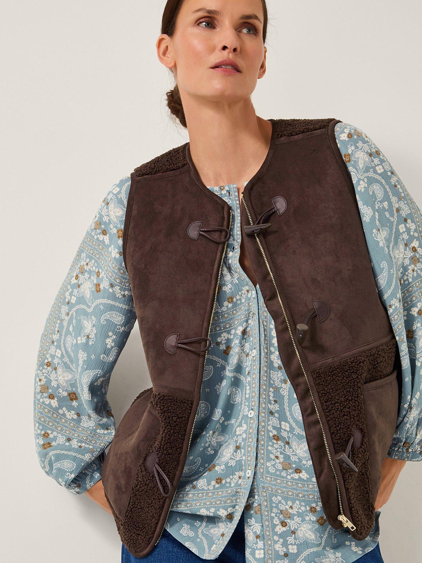 undefined Teri Borg Mix Gilet - Chocolate
