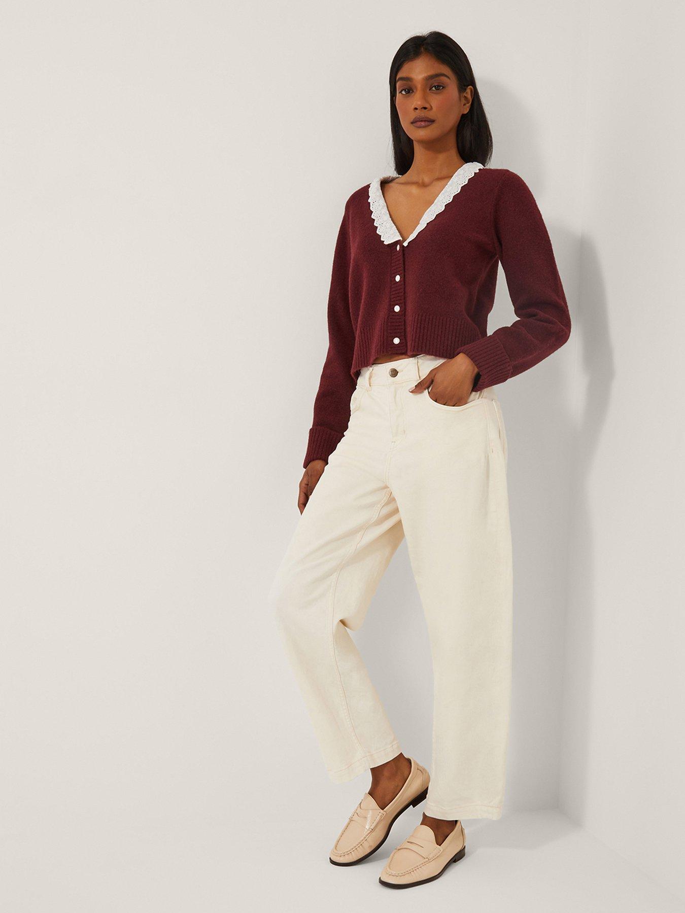 Monsoon Layla Lace Cardi - Cherry