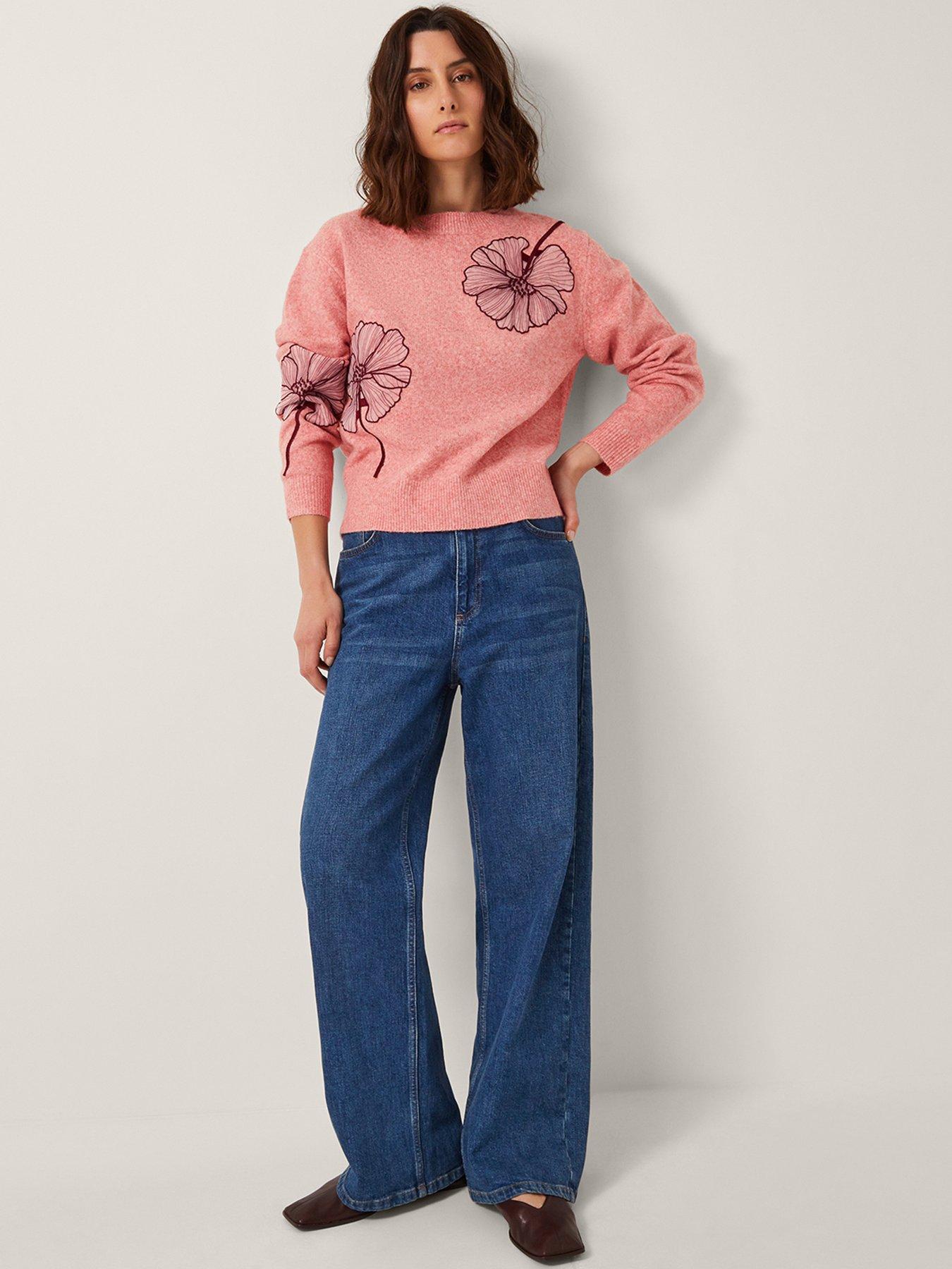 undefined Abi Floral Applique Jumper Pink - Pink