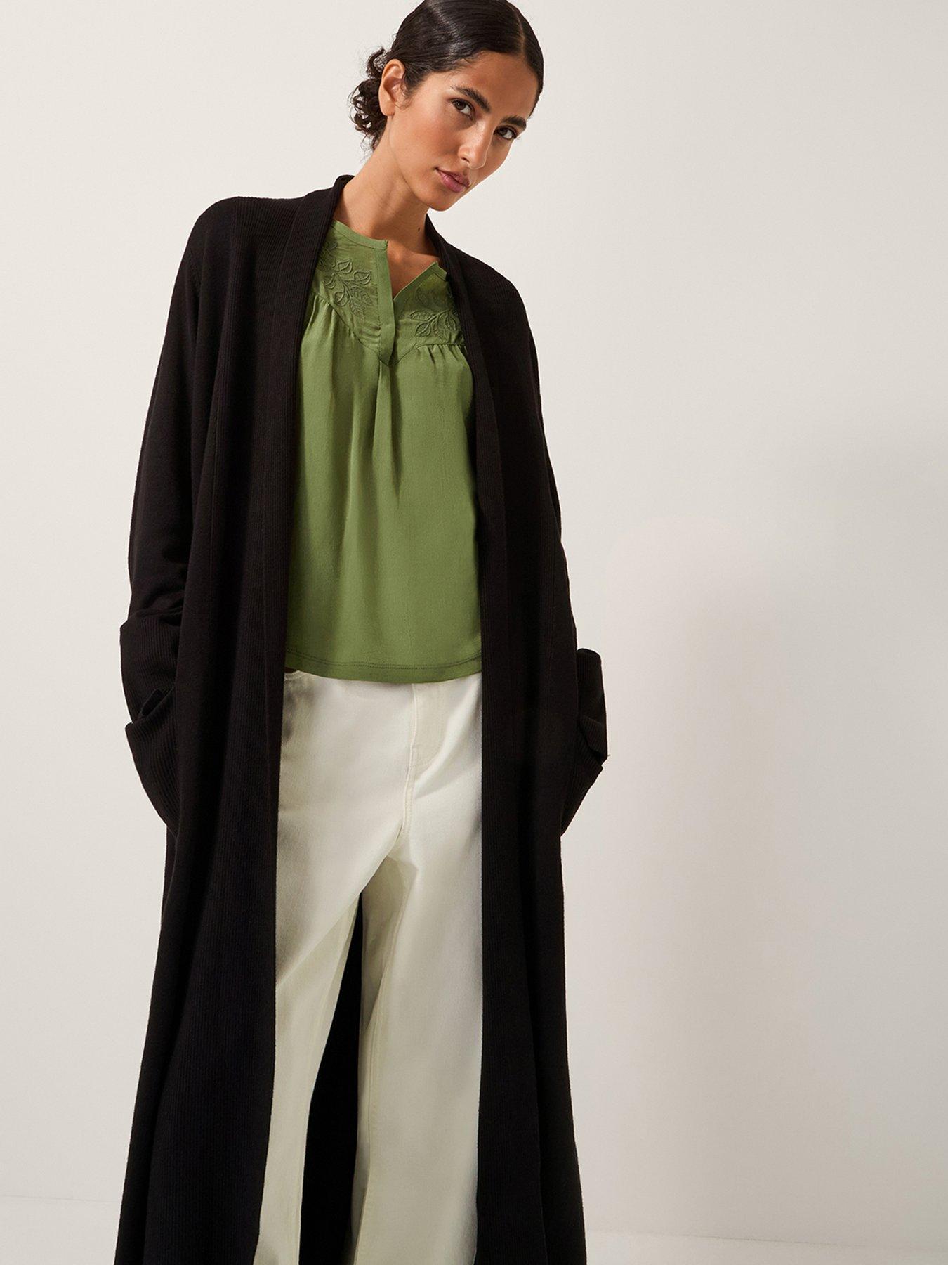 undefined Sade Shawl Coatigan - Black