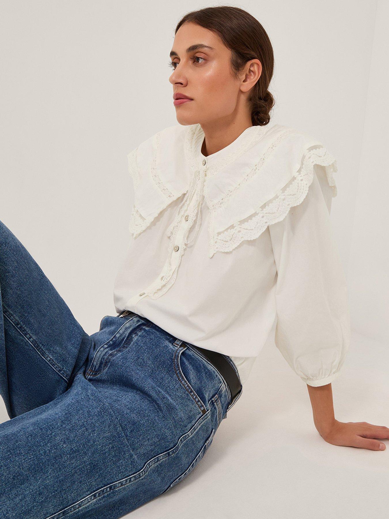 undefined Connie Collar Shirt - Ivory