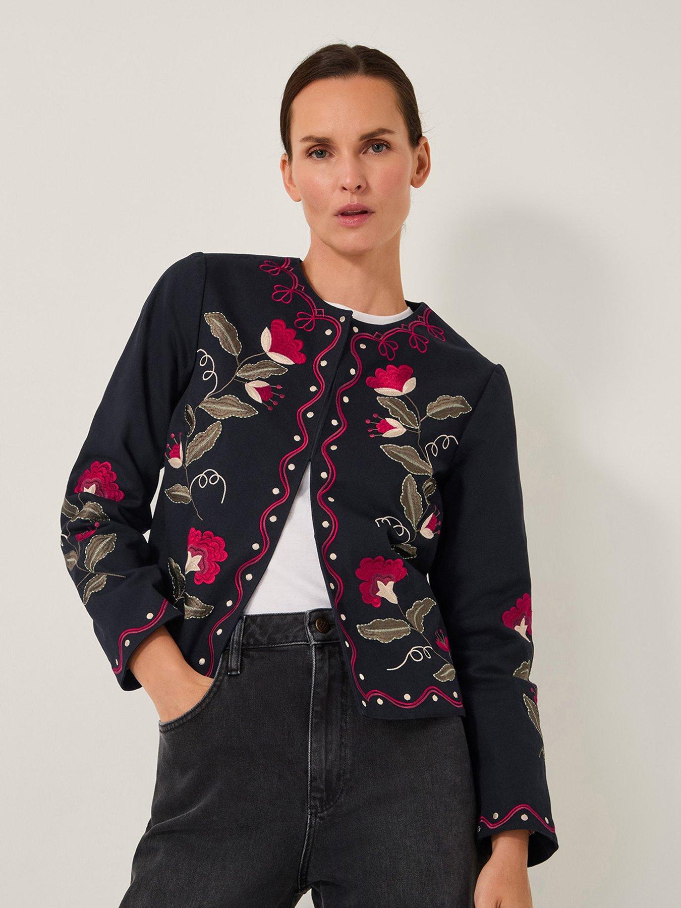 Monsoon Valerie Embroidered Jacket - Black