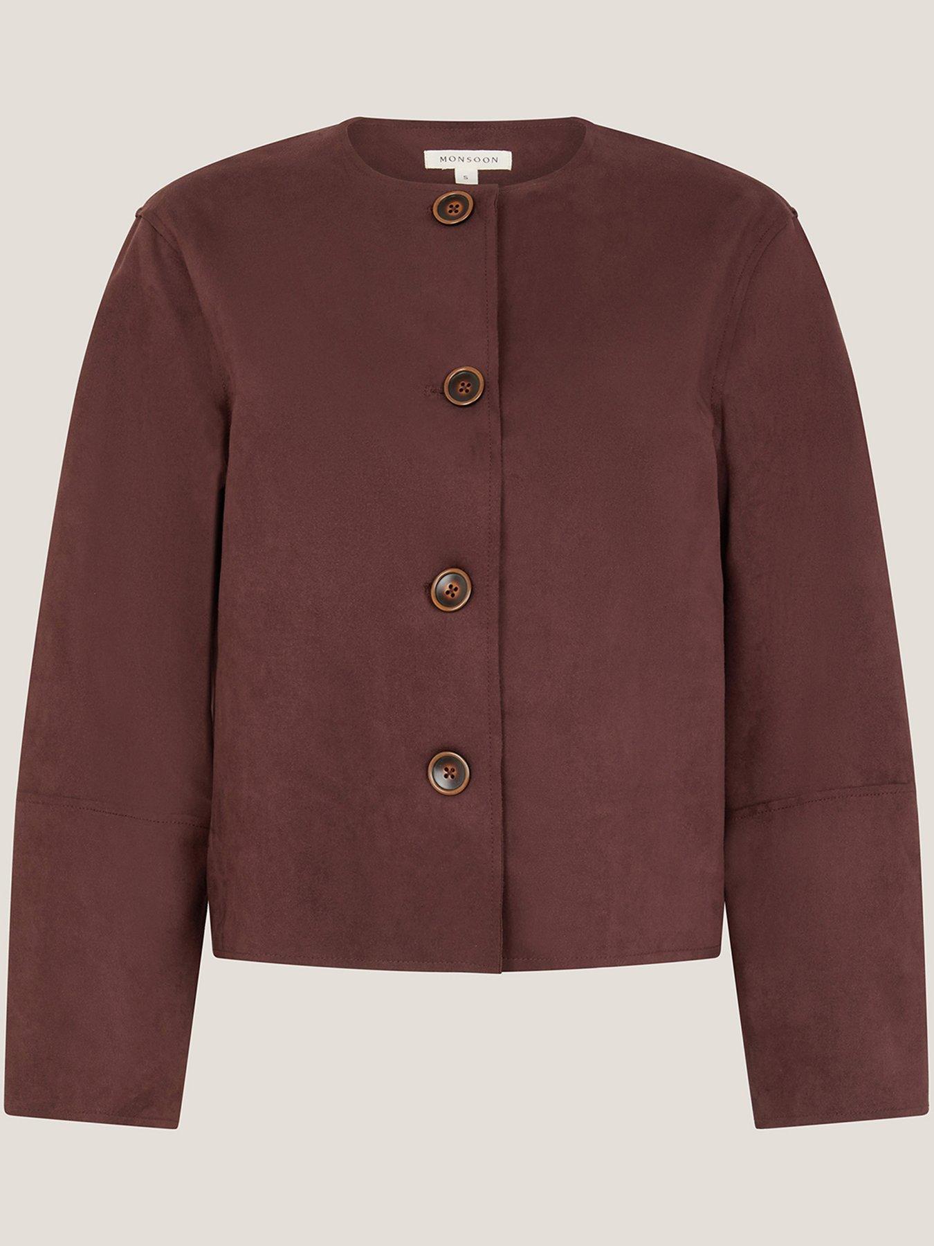 Monsoon Rowan Suedette Jacket - Chocolate | Very