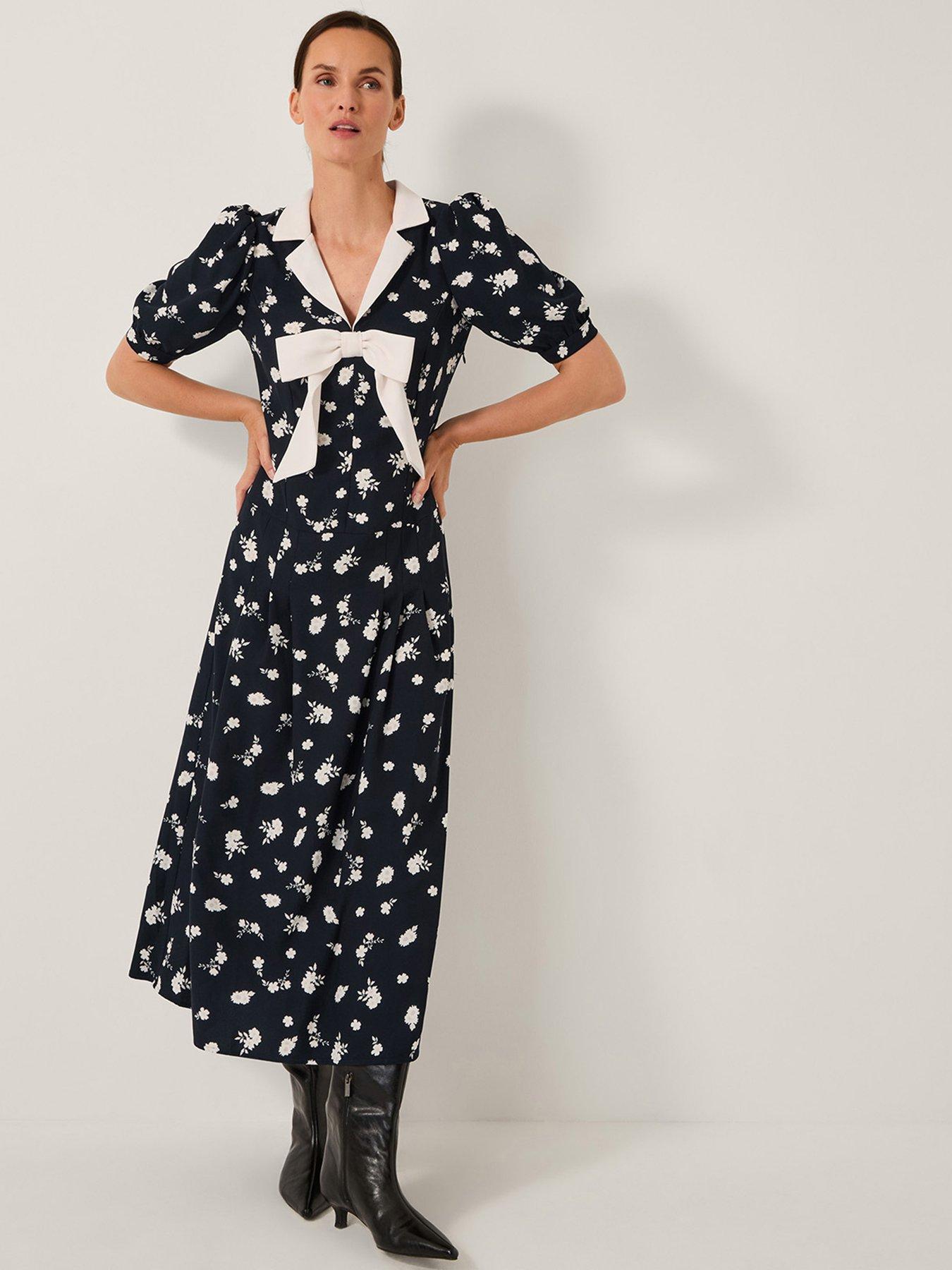 Monsoon Mabli Tea Dress Black Very