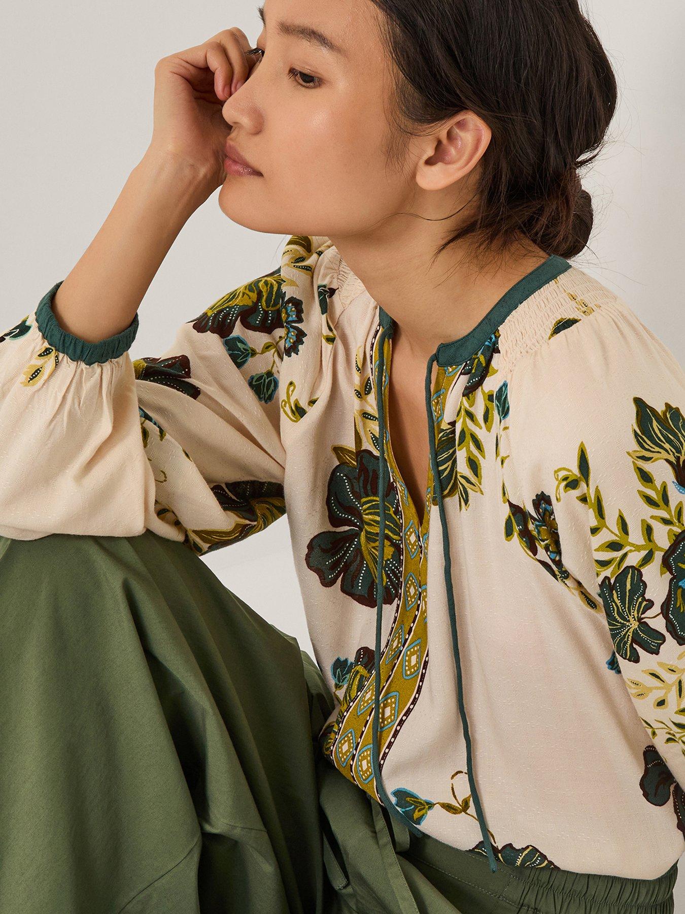 undefined Zenya Print Top - Green
