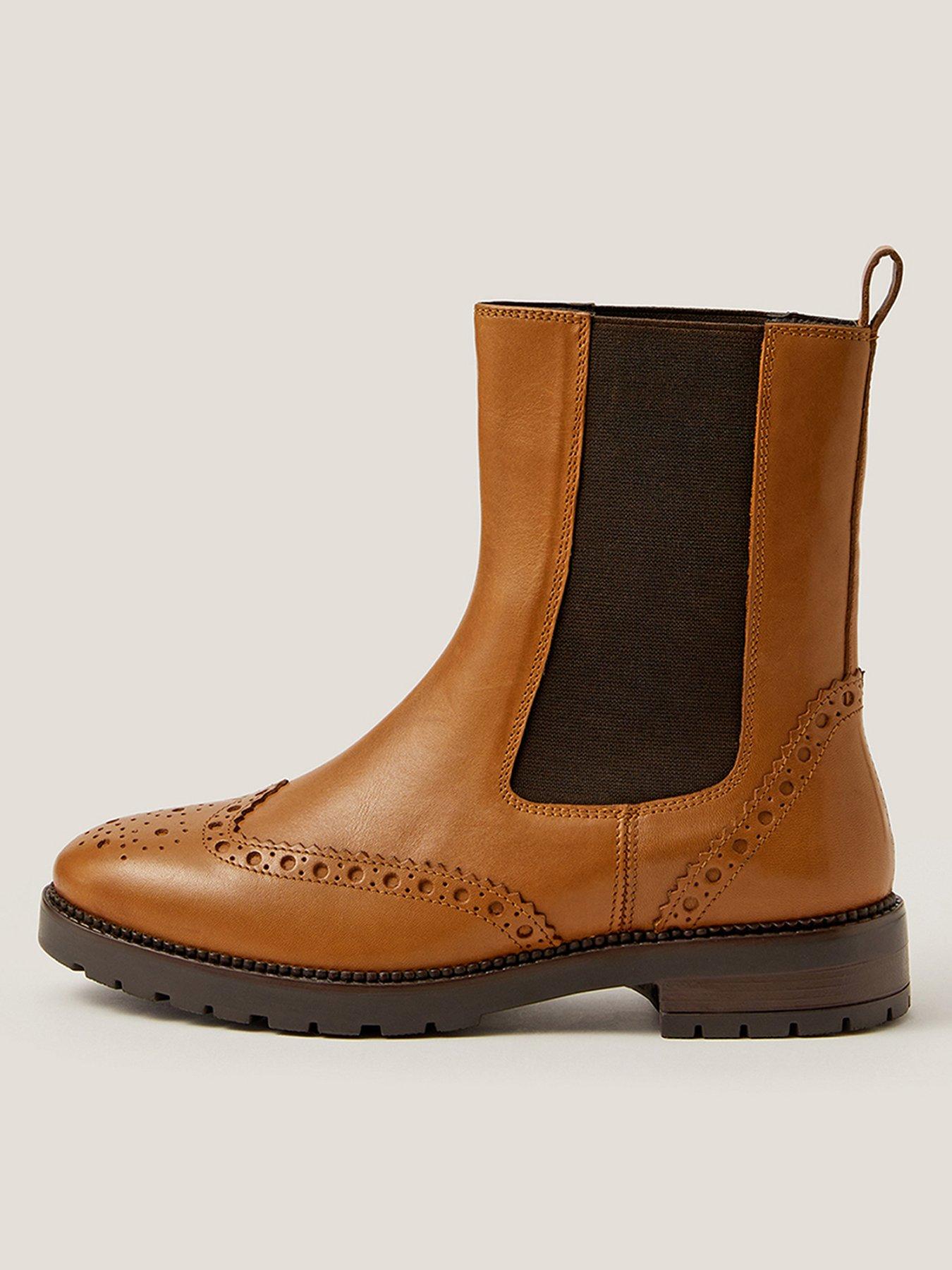 undefined Eli Brogue Ankle Boot - Tan