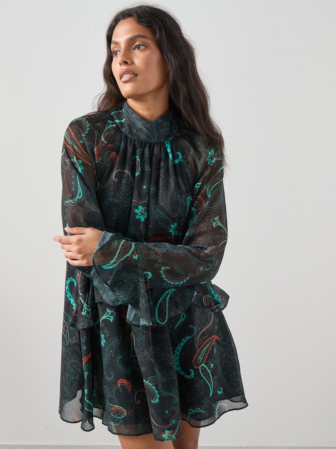 The Very Collection Printed Chiffon Mini Dress - Print